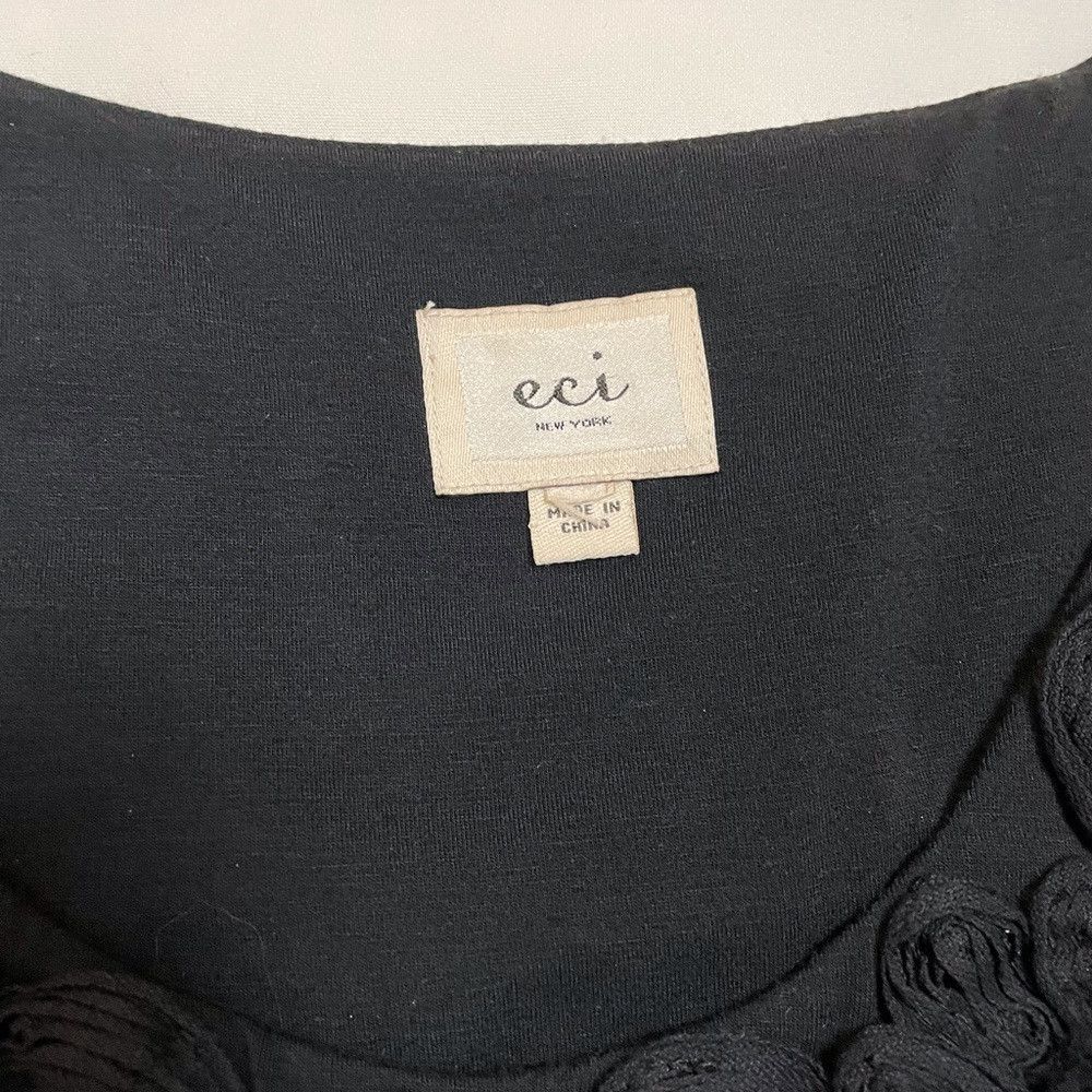 Other ECI New York Black Silk Cocktail Dress Short Sleeves Size 8 Size M / US 6-8 / IT 42-44 - 7 Thumbnail