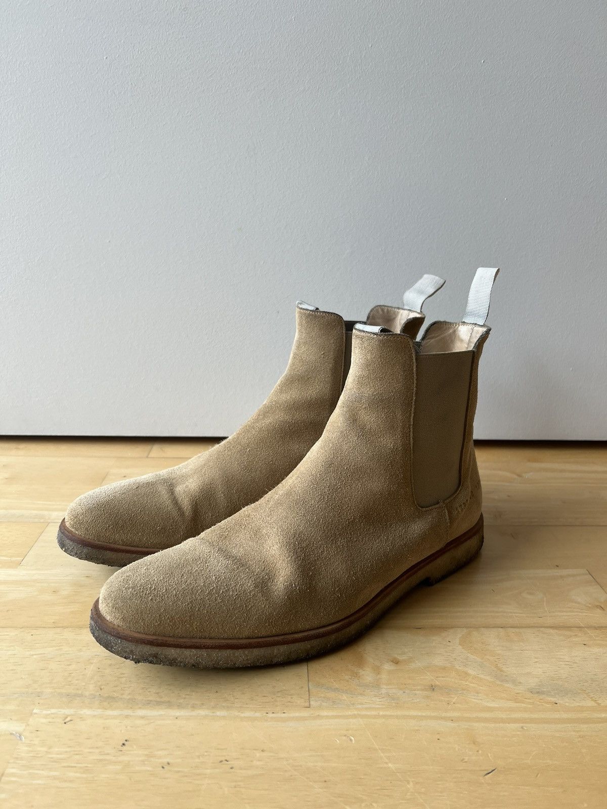 sz40 Common Projects Chelsea Tan Suede Boots Classic Boots