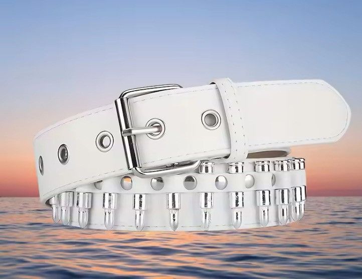 Japanese Brand White Bullet studded belt Size ONE SIZE - 1 Thumbnail