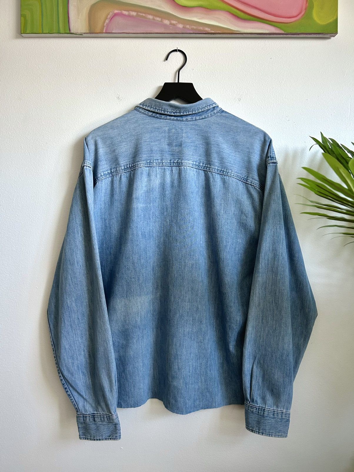 Gap Vintage 1990s GAP Cropped Denim Button Down Size US L / EU 52-54 / 3 - 2 Thumbnail