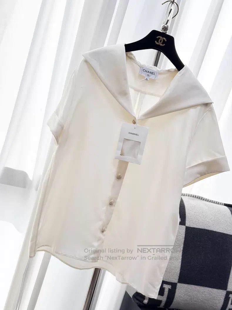 Chanel Chanel Navy collar short-sleeved shirt Size XS / US 0-2 / IT 36-38 - 2 Thumbnail