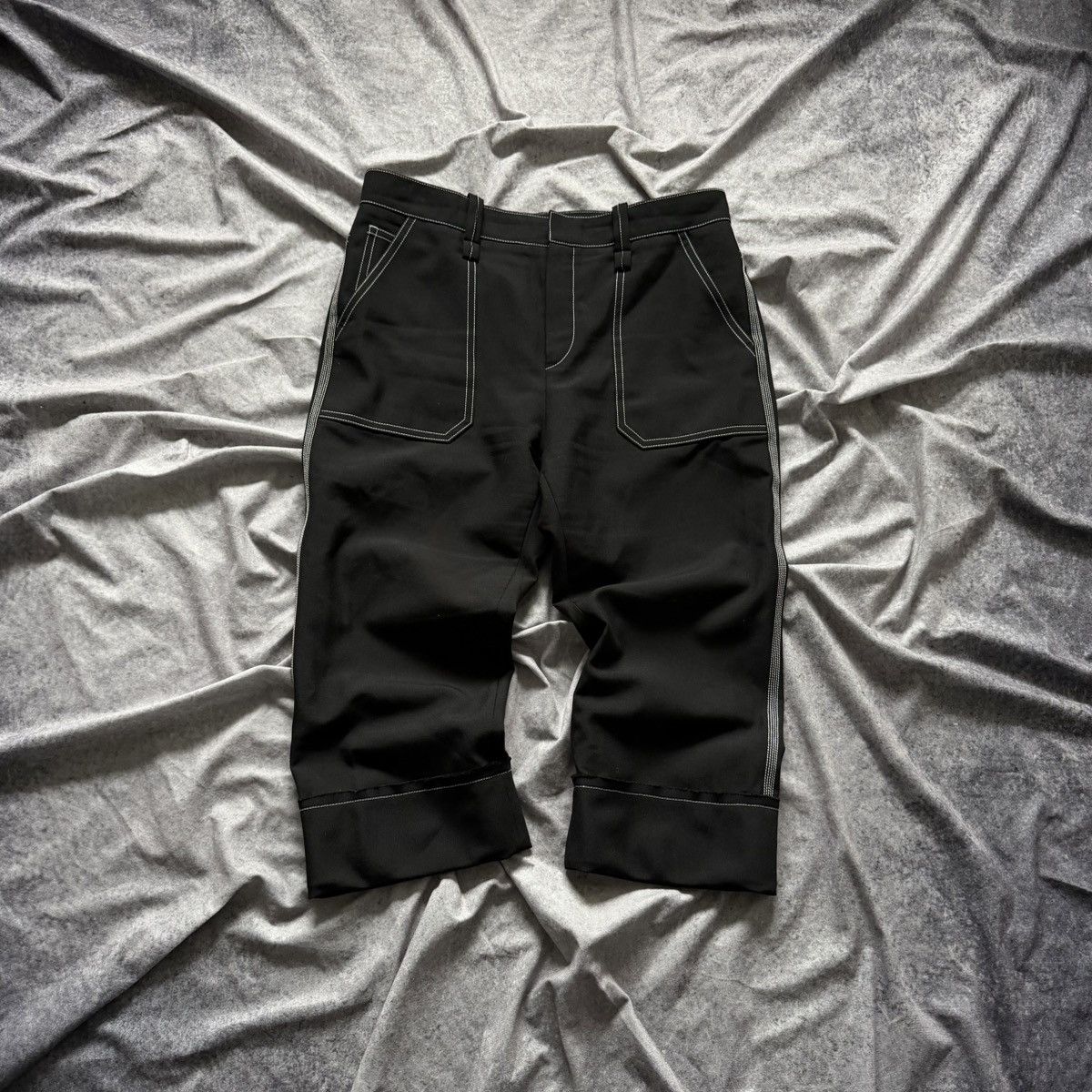 Chloe Chloe Cropped Capri Trousers Pants Slim Fit Black Stitch Size 32" / US 10 / IT 46 - 7 Thumbnail