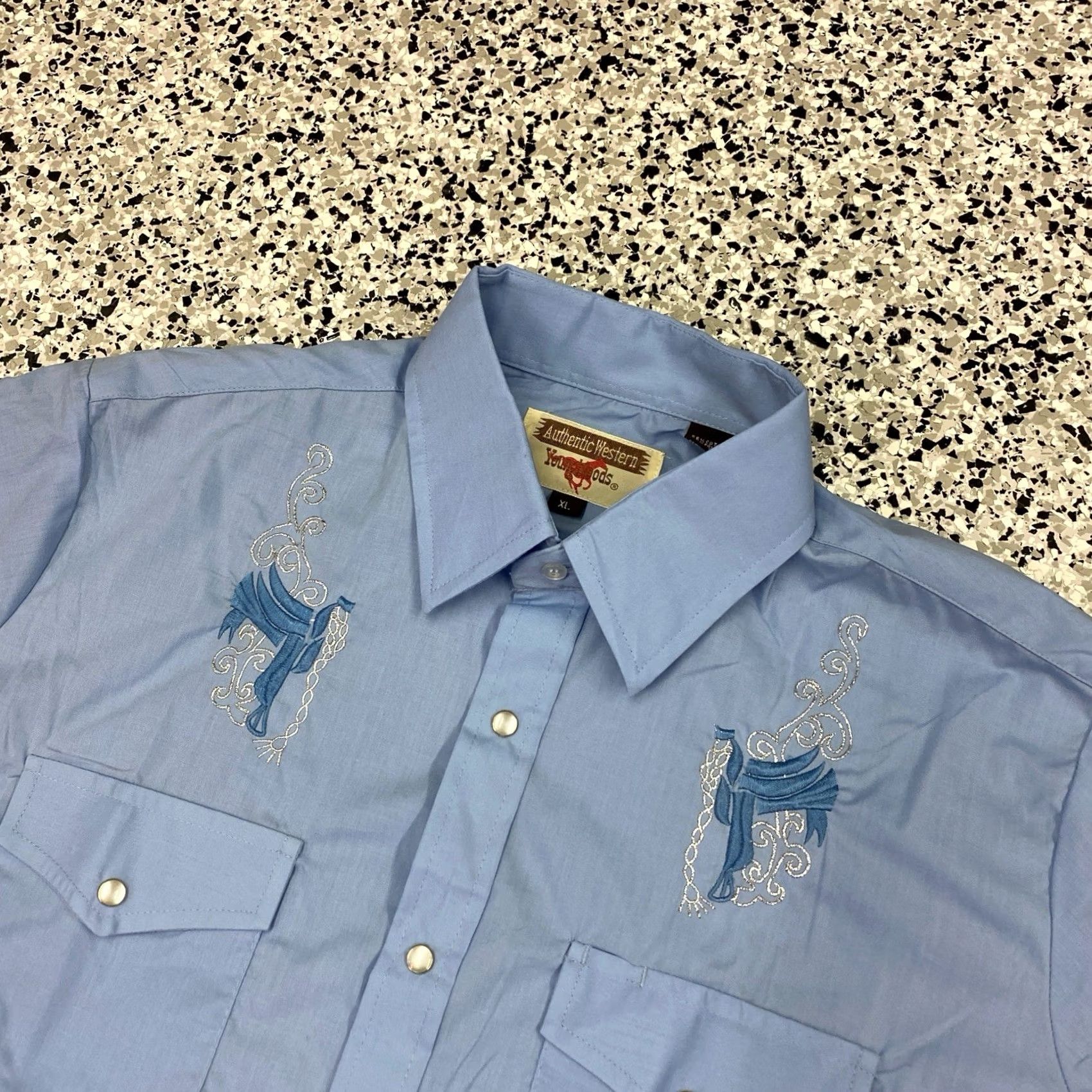 Vintage Vintage Authentic Western Youngbloods Shirt XL Blue Button Up Pearl Snap Size US XL / EU 56 / 4 - 2 Thumbnail