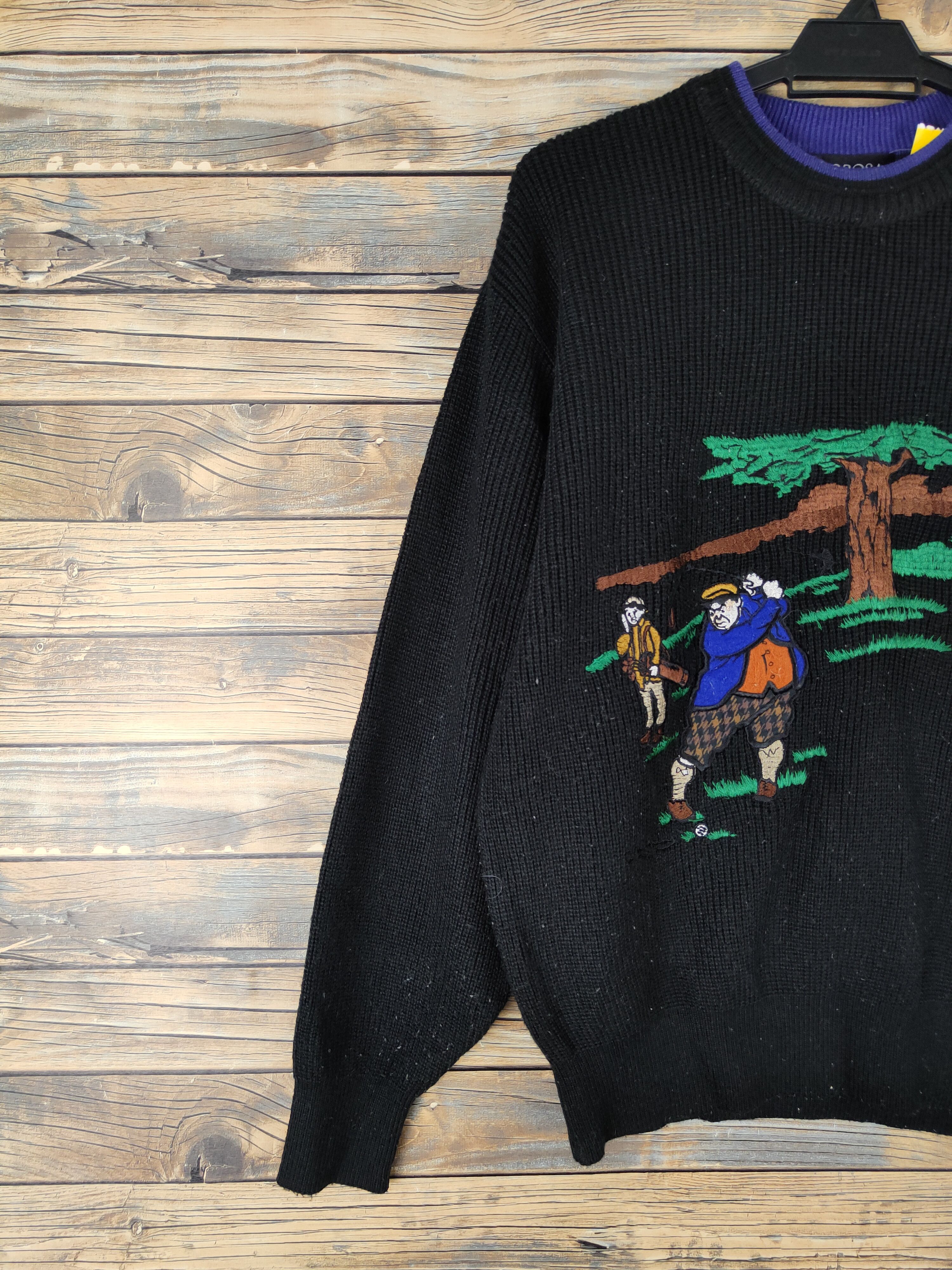 Vintage St.Torosa Black Golfing Knitwear Sweatshirts #W1445 Size US M / EU 48-50 / 2 - 4 Thumbnail