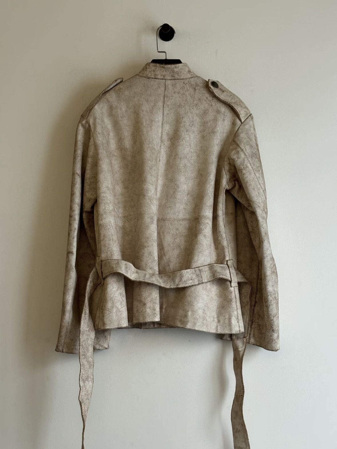 Ann Demeulemeester Ann Demeulemeester | SS2002 Crackled Military Leather Jacket Size US S / EU 44-46 / 1 - 7 Thumbnail