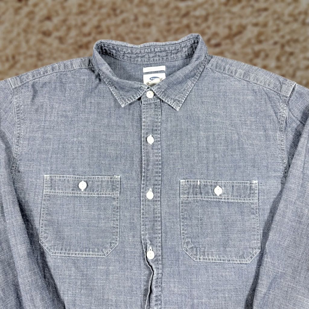 Gap Gap Slim Fit Button-Up Shirt Denim Blue XL Men Size US XL / EU 56 / 4 - 1 Thumbnail