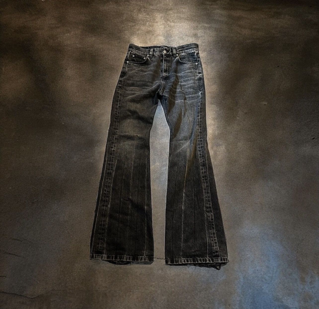 image of Balenciaga Lost Tape Flare Denim in Grey, Men's (Size 30)