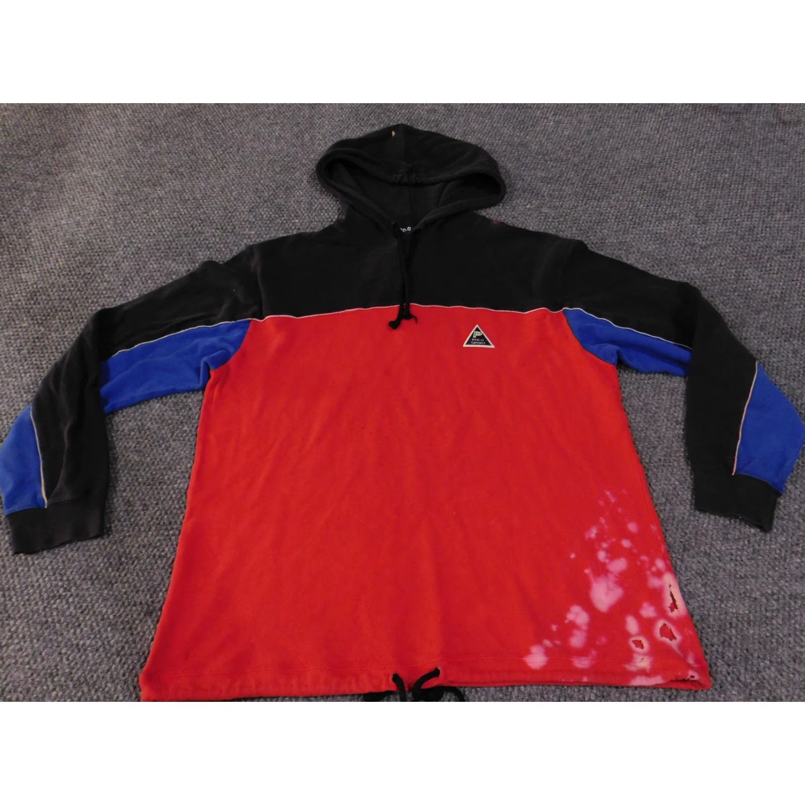 Polo Ralph Lauren Vintage Polo Sport Ralph Lauren Hoodie Mens Large Red Black Blue Pullover USA 90s Size US L / EU 52-54 / 3 - 2 Thumbnail