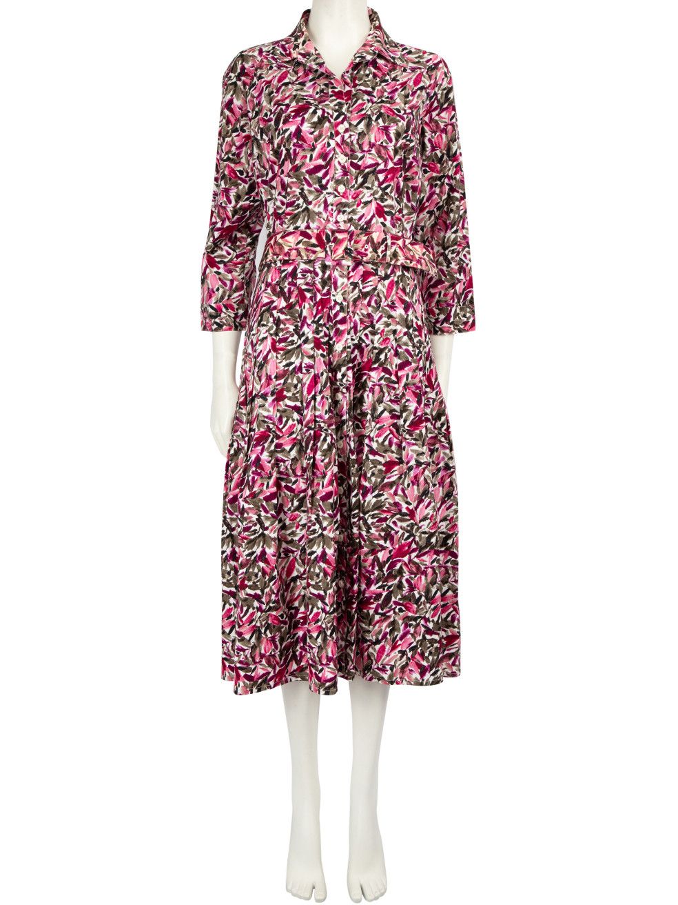 image of Samantha Sung Abstract Pattern Belted Midi Dress, Women's (Size XL)