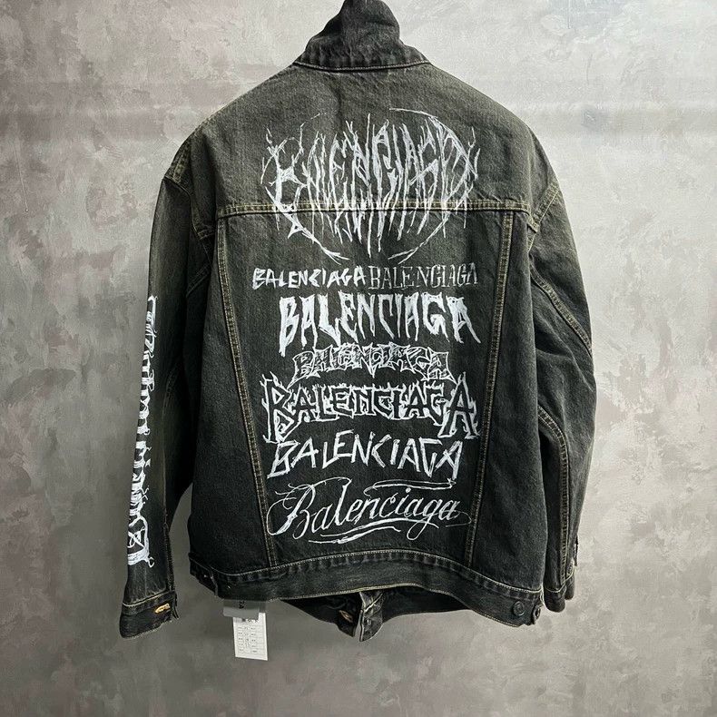 Balenciaga Balenciaga Wash Grey Logo Single Breasted Long Sleeve Jack Size US XS / EU 42 / 0 - 4 Thumbnail