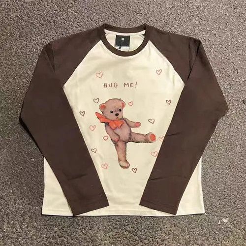 Japanese Brand Cartoon Doll Bear Printed Loose Casual Long Sleeve T-Shirt Size US XXL / EU 58 / 5 - 3 Thumbnail