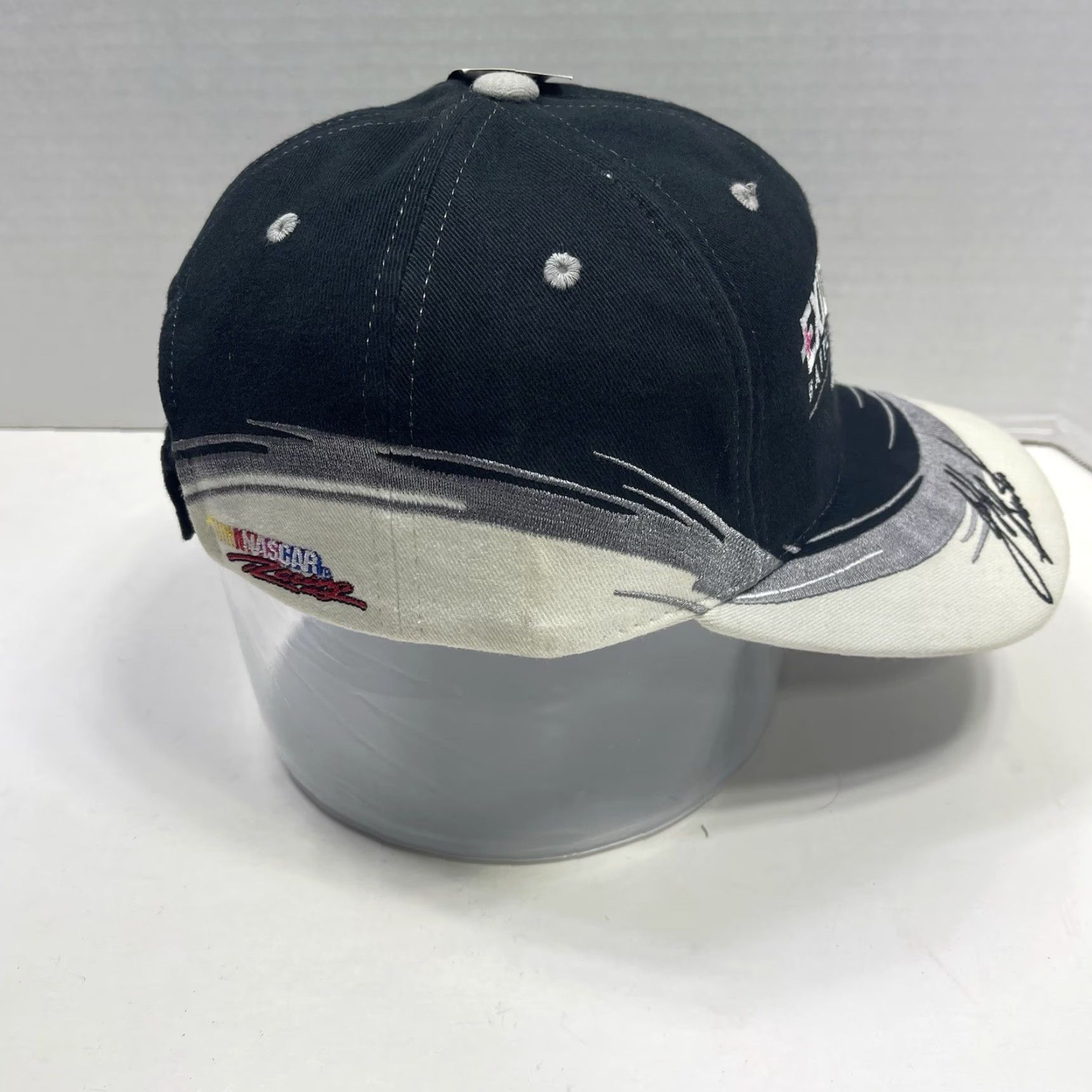 Vintage VINTAGE Checkered Flag Hat Racing Baseball Cap One Size White Jeff Burton #99 NWT Exide Batteries Roush Racing Mens Size ONE SIZE - 6 Thumbnail