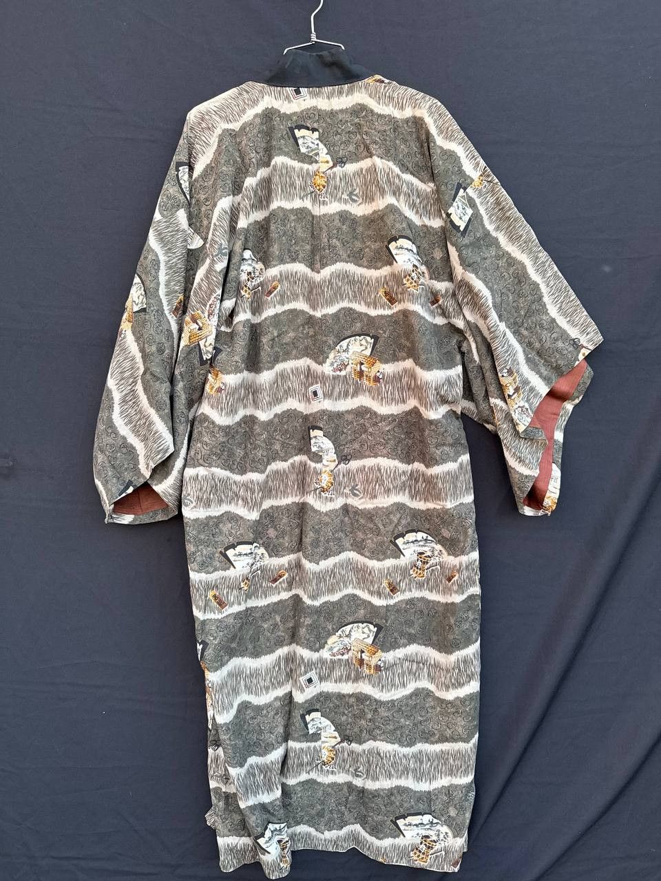 Other Vintage Japanese Silk Kimono Fan Scenic Medallion Size US L / EU 52-54 / 3 - 2 Thumbnail