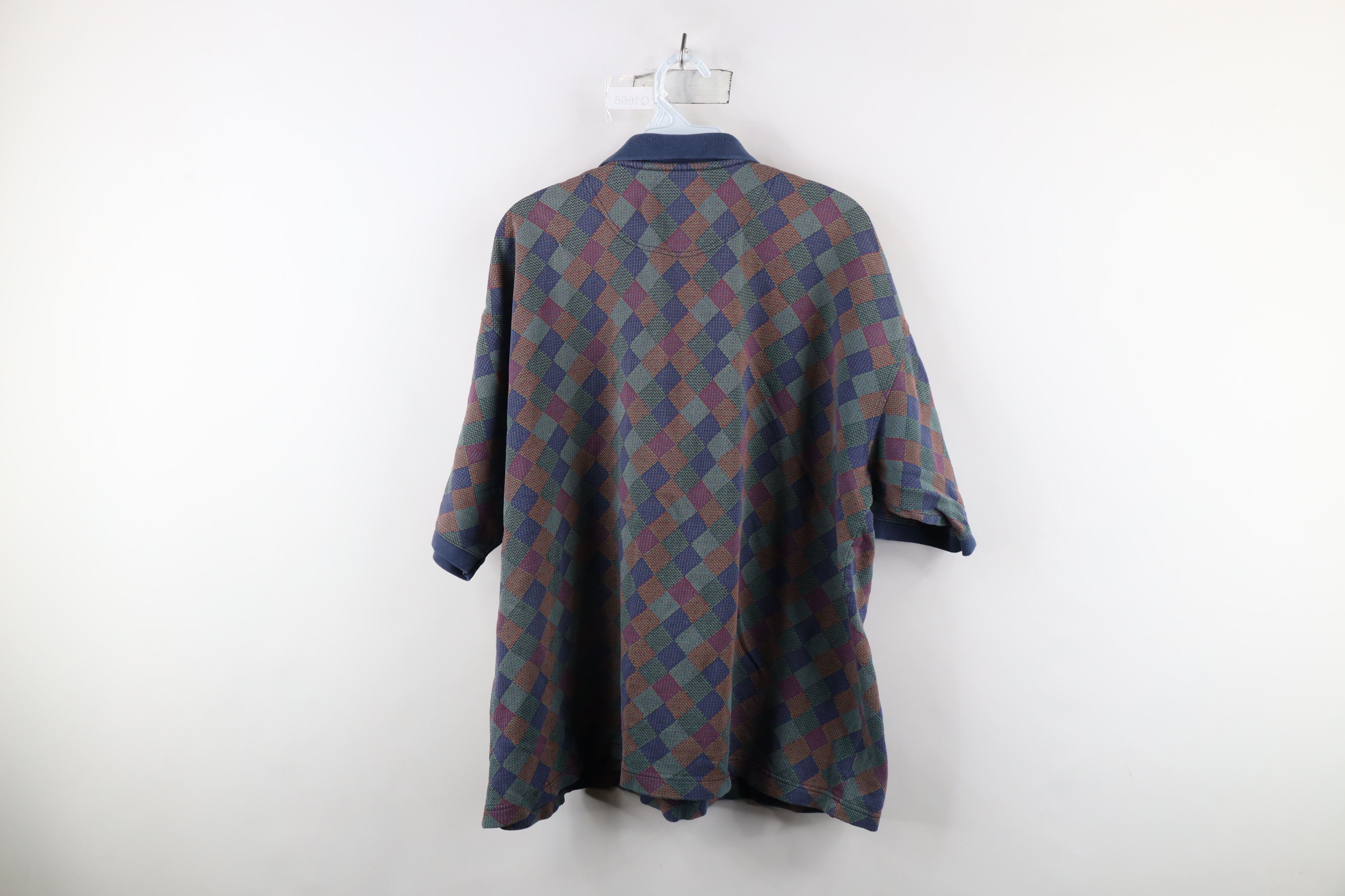 Vintage Vintage 90s Streetwear Diamond Knit Collared Polo Shirt Size US L / EU 52-54 / 3 - 7 Thumbnail