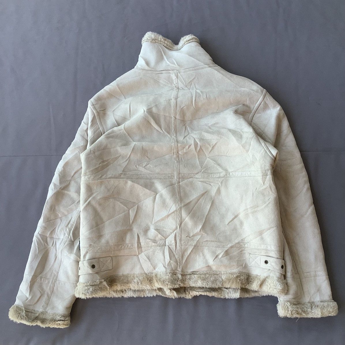 If Six Was Nine Bear USA Leather Sherpa Zip Up Fur Faux Jacket Size US M / EU 48-50 / 2 - 14 Thumbnail