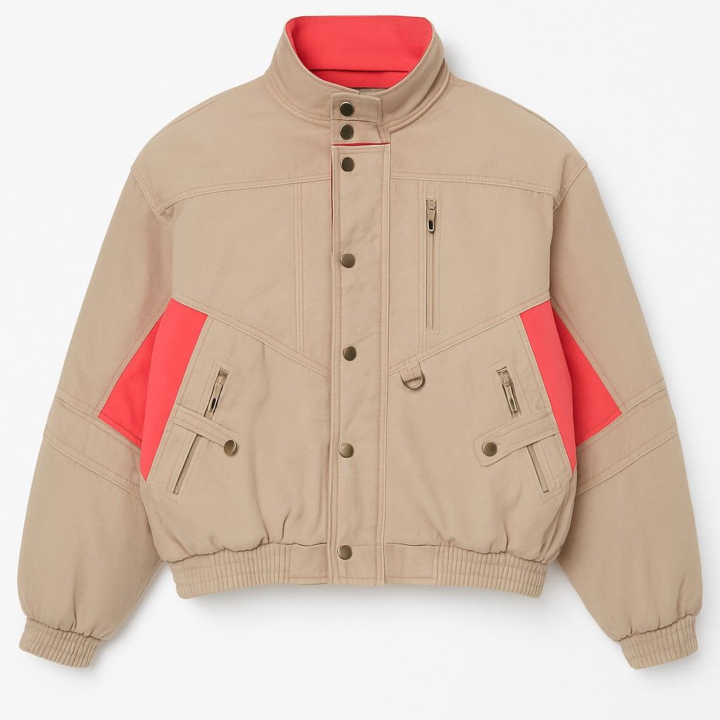 Ellesse Vintage 90s Japan Workwear Bomber Jacket Coral Accents Size US M / EU 48-50 / 2 - 1 Thumbnail