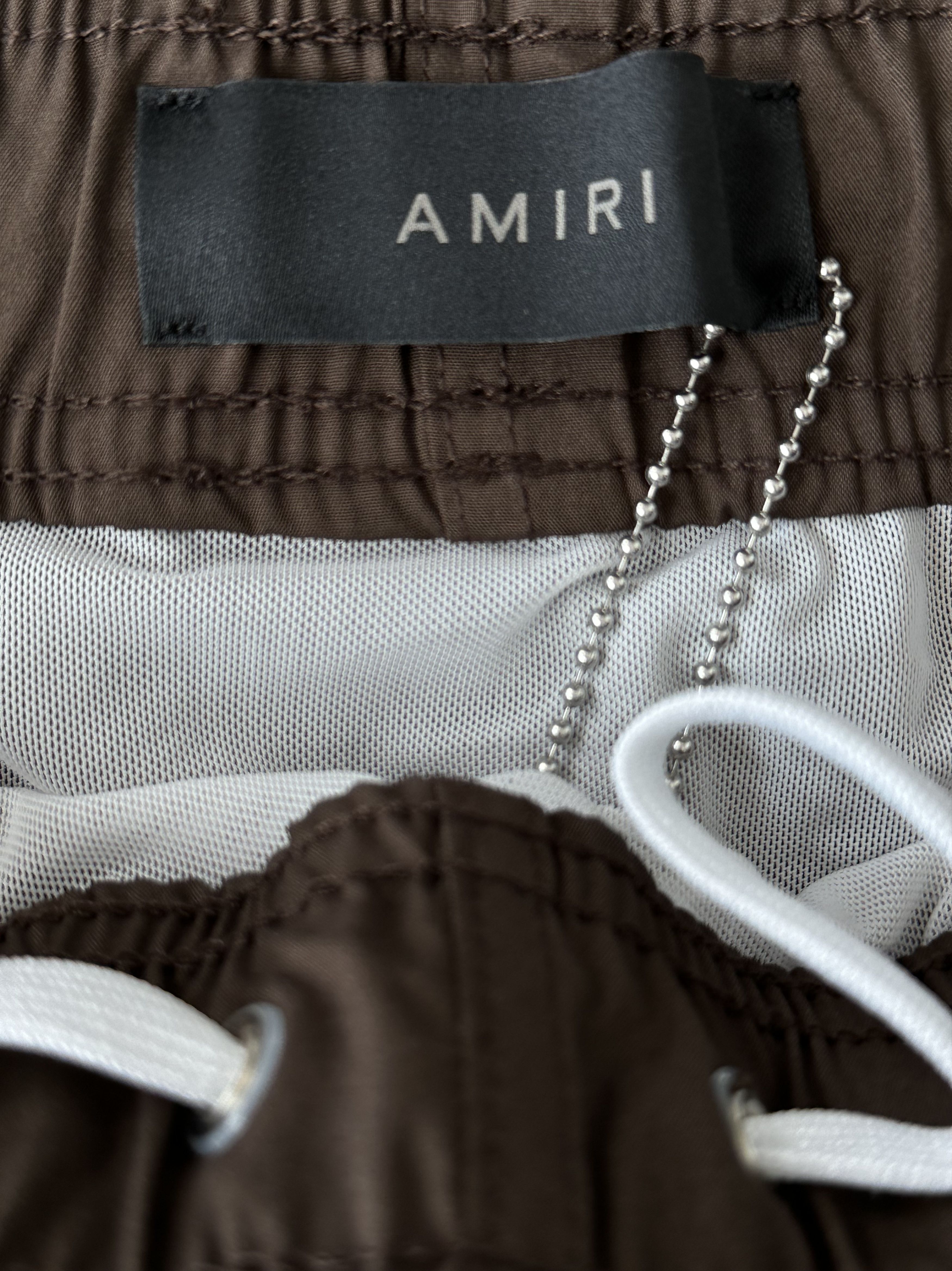 Amiri Amiri Brown & White MA Bar Logo Swimshorts Size US 38 / EU 54 - 3 Thumbnail