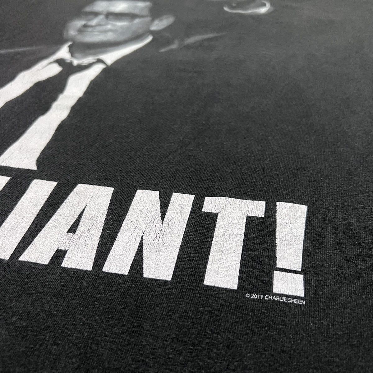 Vintage Vintage Y2K FUCKING BRILLIANT Charlie Sheen Tee Faded 2XL Size US XXL / EU 58 / 5 - 3 Thumbnail