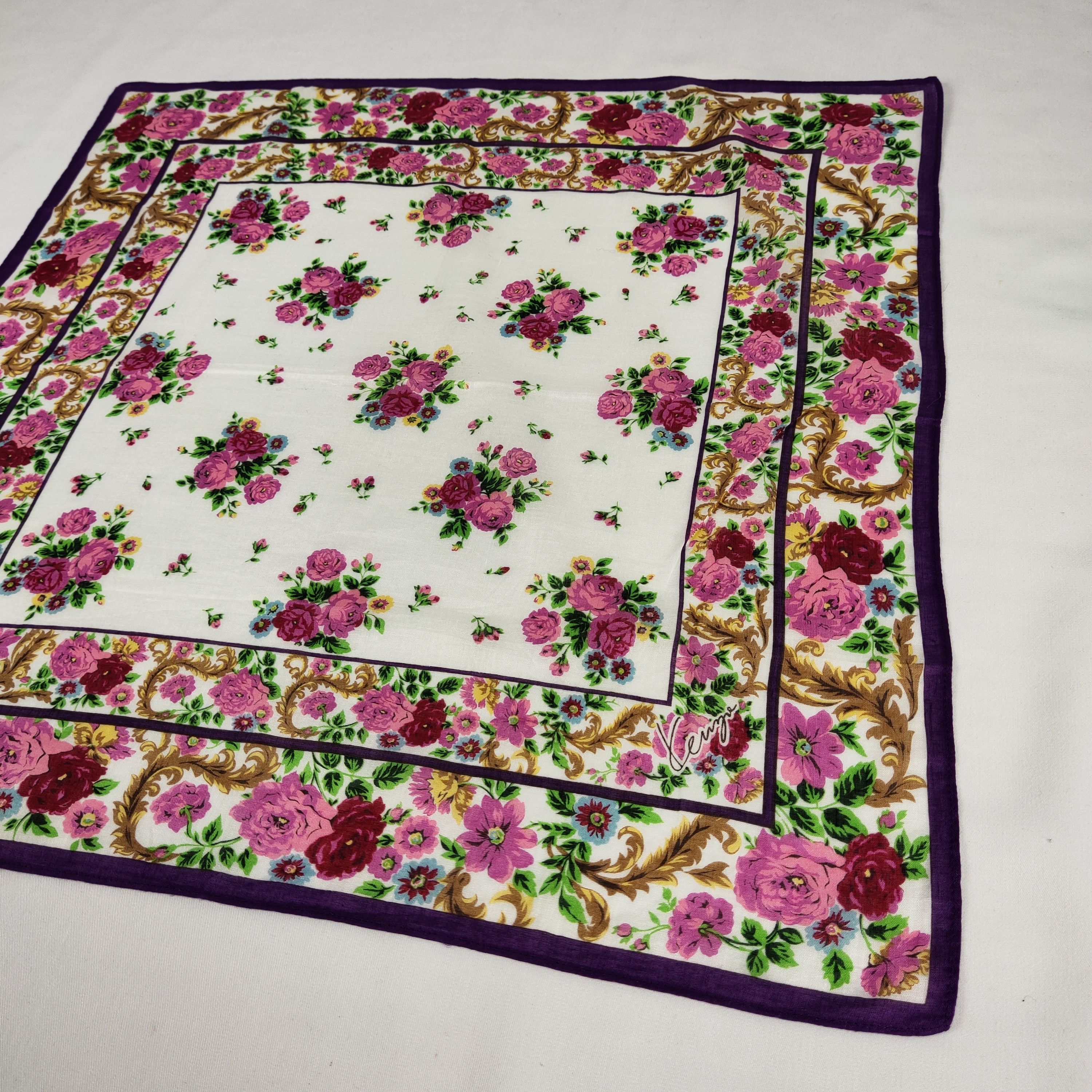 Kenzo × Vintage Kenzo Handkerchief / Neckerchief / Bandana FZ354 Size ONE SIZE - 4 Thumbnail