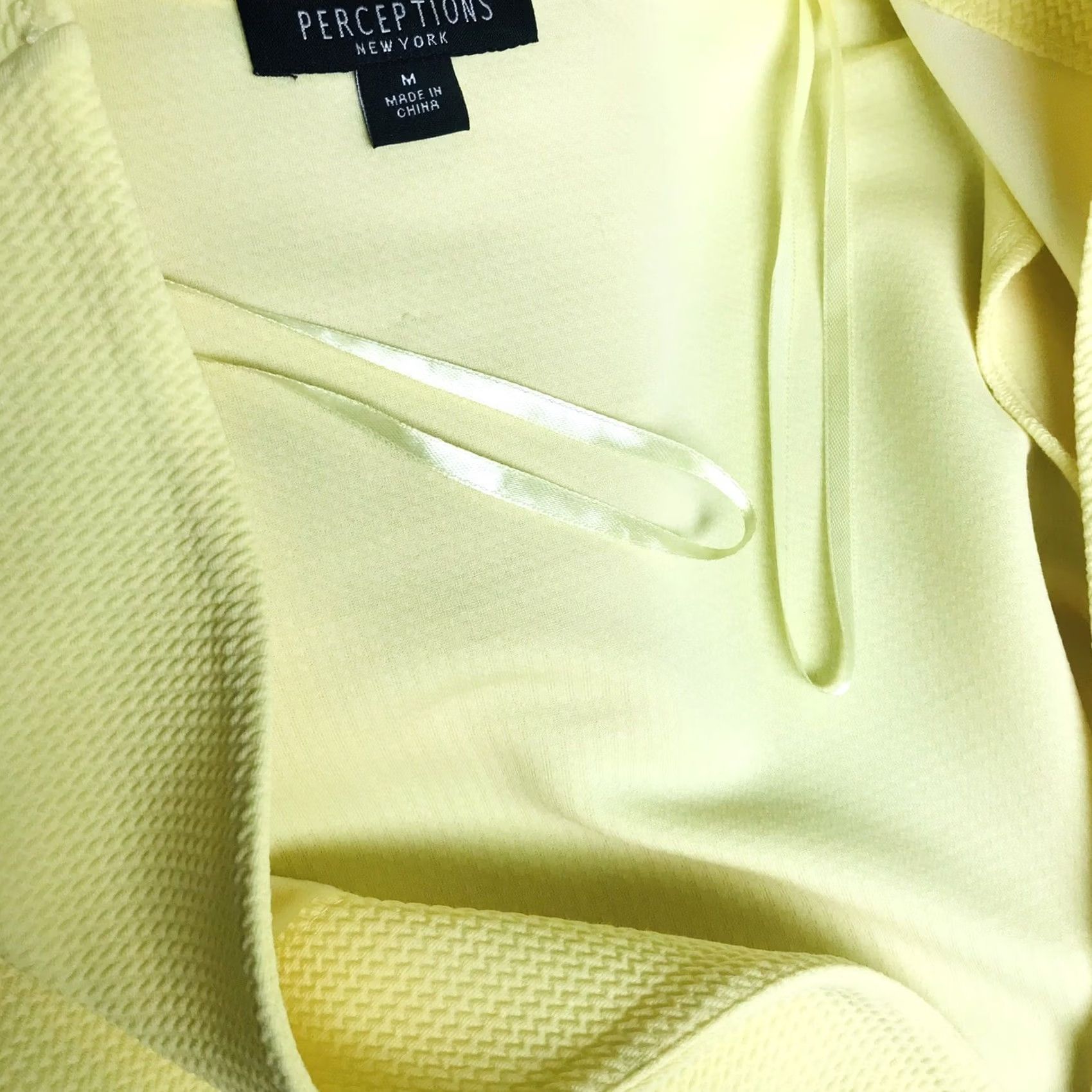 Vintage Perceptions New York Women Canary Yellow Zip Short Sleeve Cardigan Dress Jacket M Size M / US 6-8 / IT 42-44 - 2 Thumbnail