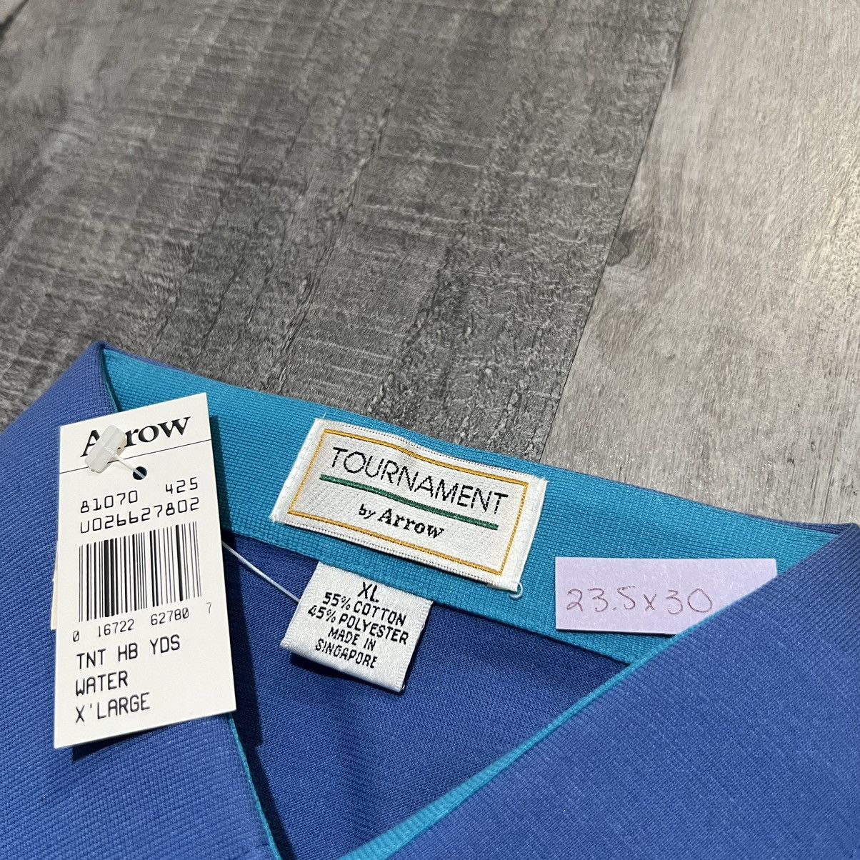 Arrow × Vintage VTG 1980s Tournament By Arrow Pink/Blue Striped Preppy Polo Size US XL / EU 56 / 4 - 4 Thumbnail