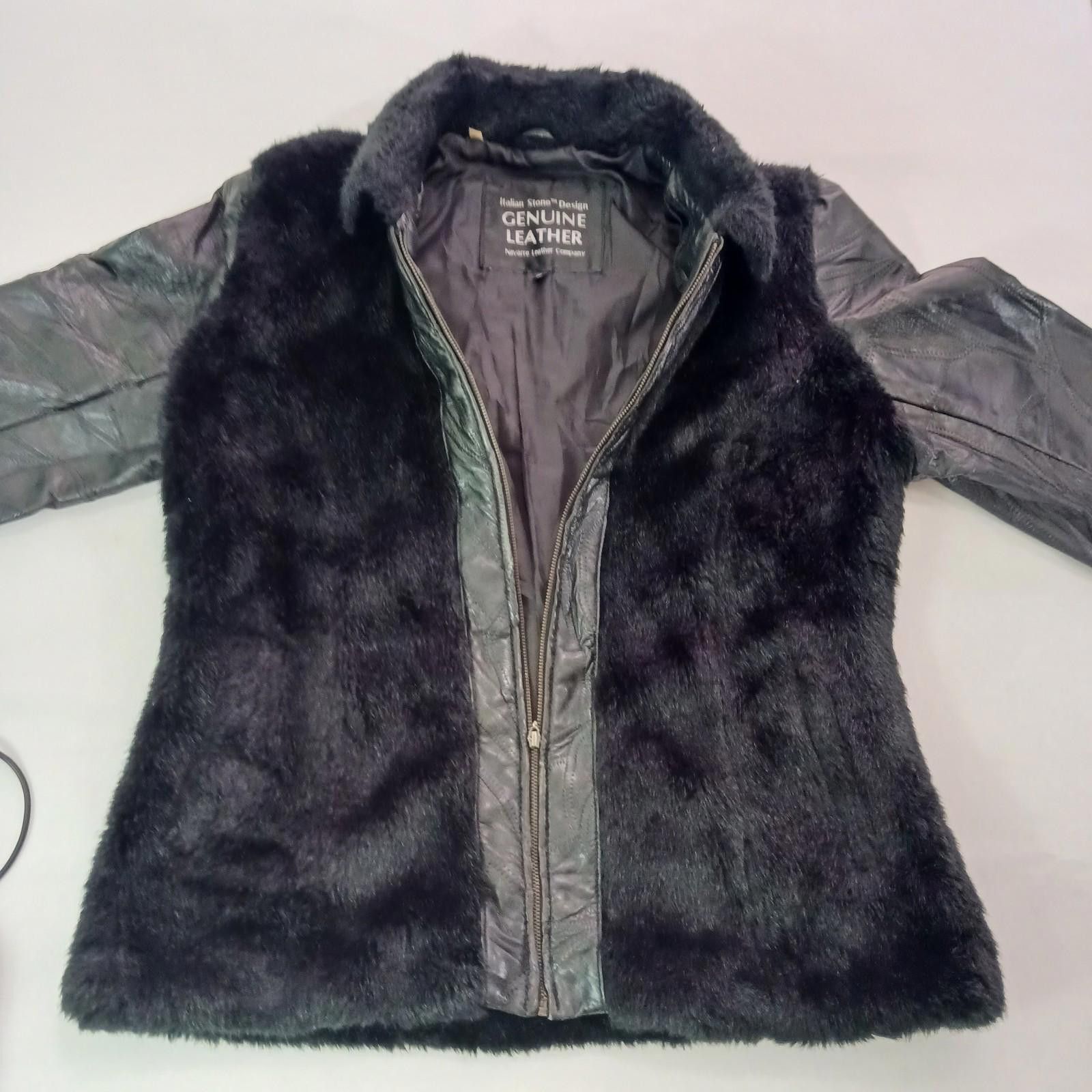 Designer Lady Italian Stone Design Genuine Leather Full Zip Jacket M Size M / US 6-8 / IT 42-44 - 11 Thumbnail