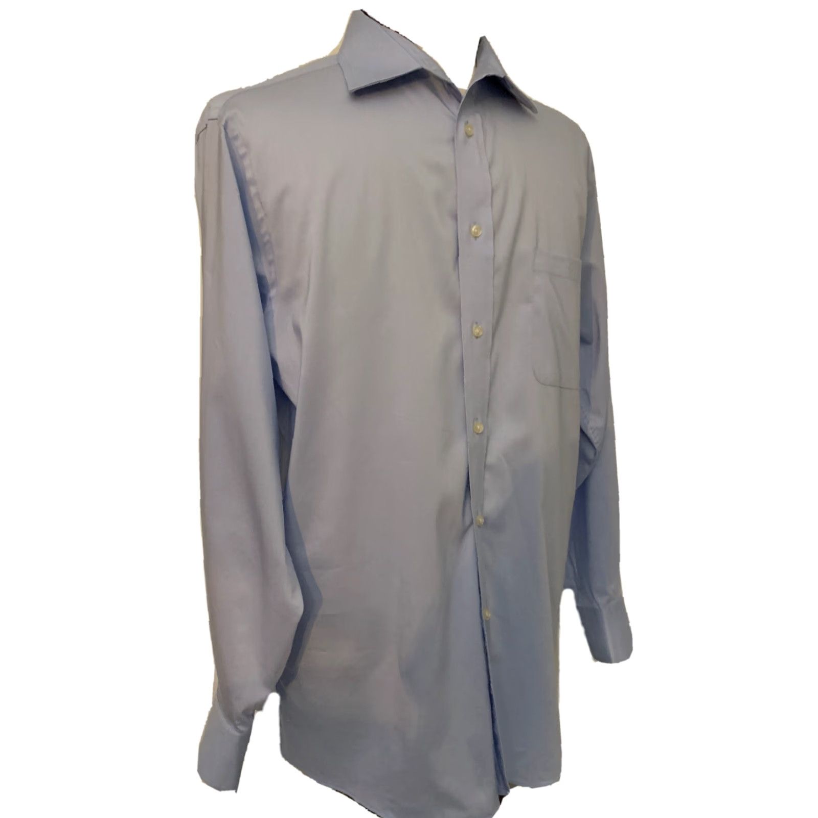 Chaps Chaps Dress Shirt 16 32/33 Men's Blue Comfort Stretch Wrinkle Free Regular Fit Size 42R - 2 Thumbnail