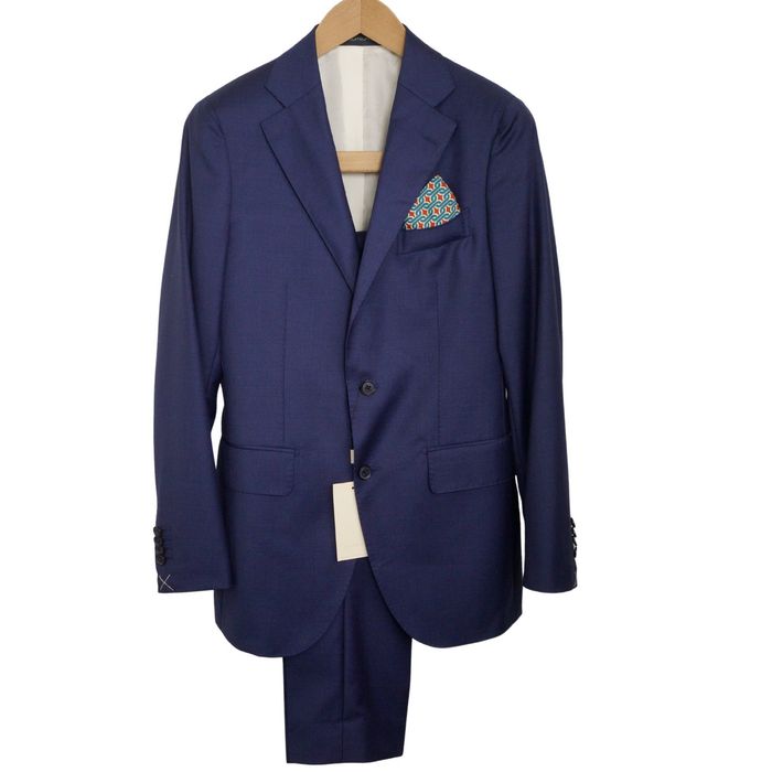 Suitsupply Men Suitsupply Suit Blue 130's Peak Lapel EU44 UK/US34 S49 ...