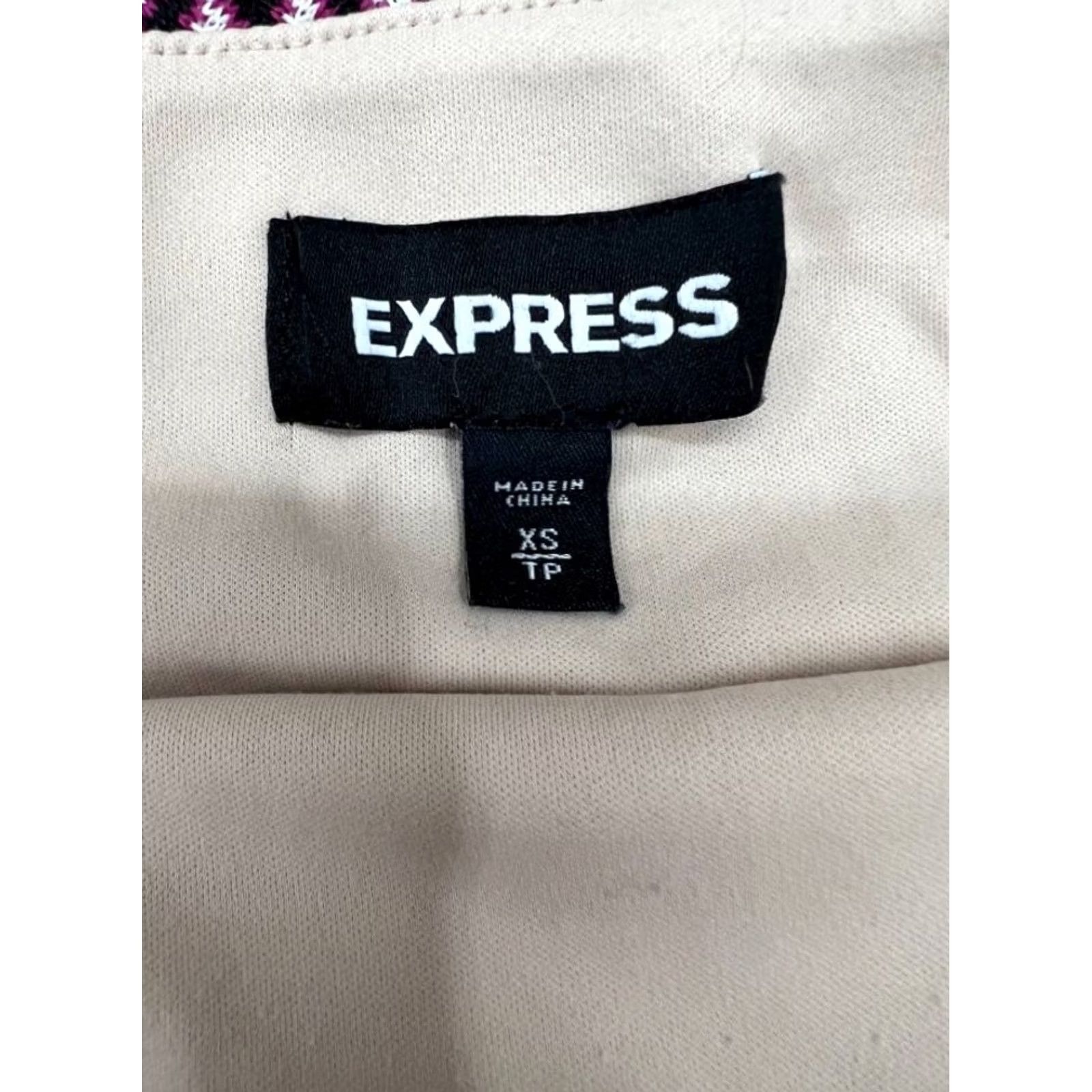Express Express Skirt Womens XS Multicolored Chevron Knit Bodycon Mini Size 26" / US 2 / IT 38 - 3 Thumbnail
