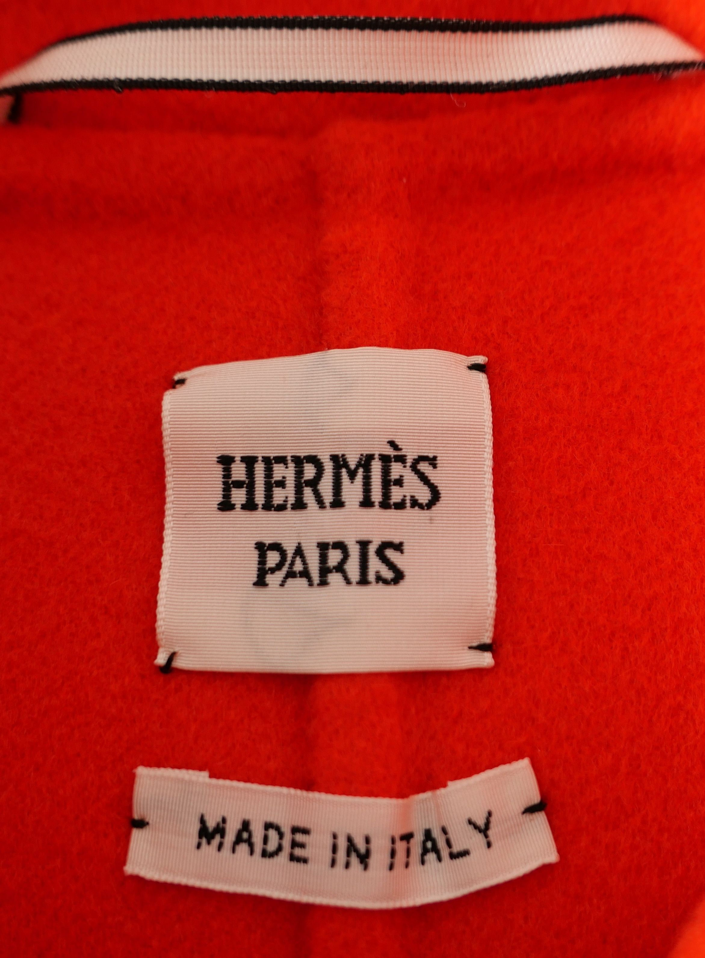 Hermes Hermes Rouge Cornaline Double Faced Cashmere Jacket Size XS / US 0-2 / IT 36-38 - 7 Thumbnail