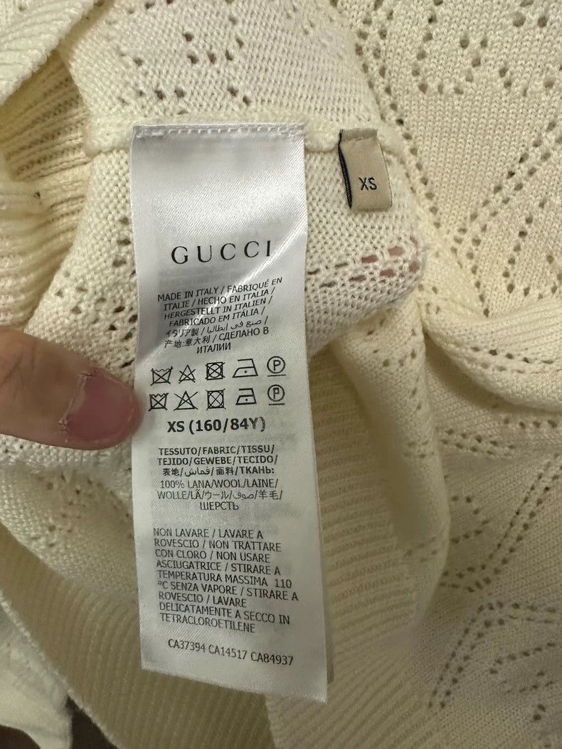 Gucci Gucci White hollow double G letter full print knitwear 2501 Size US XS / EU 42 / 0 - 4 Thumbnail
