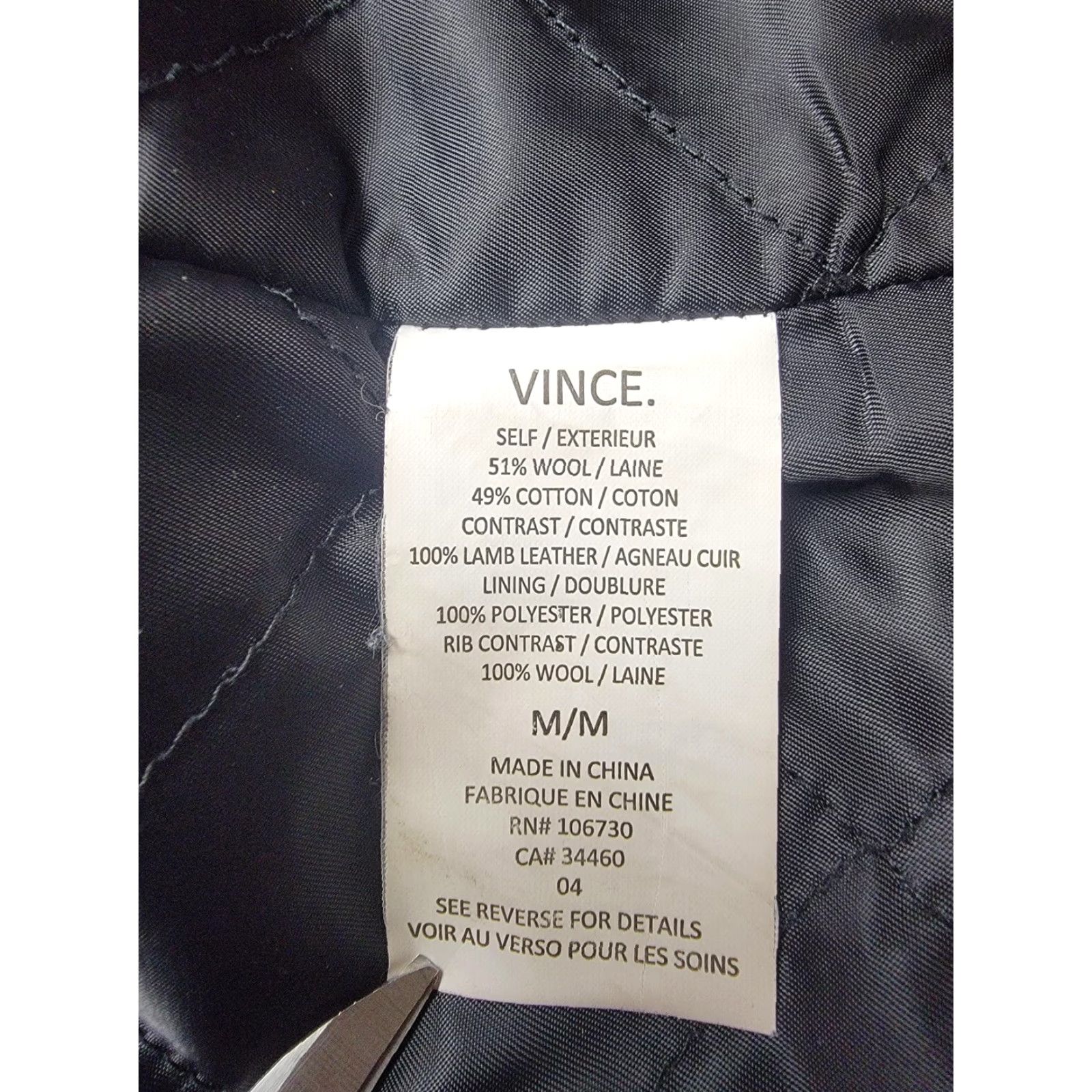 Vince Vince Coat Womens M Shawl Collar Asymmetrical Zip Leather Trim Size M / US 6-8 / IT 42-44 - 7 Thumbnail