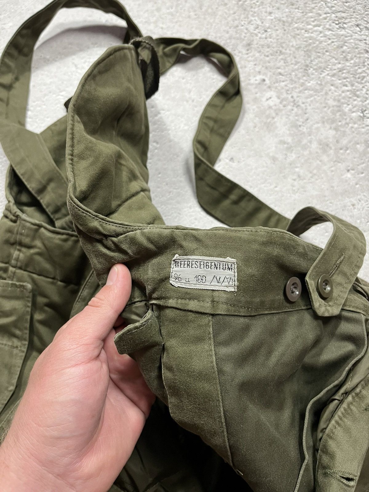Other Vintage Austrian Army Field Overalls Olive Green Cargo Pants Size US 36 / EU 52 - 11 Thumbnail