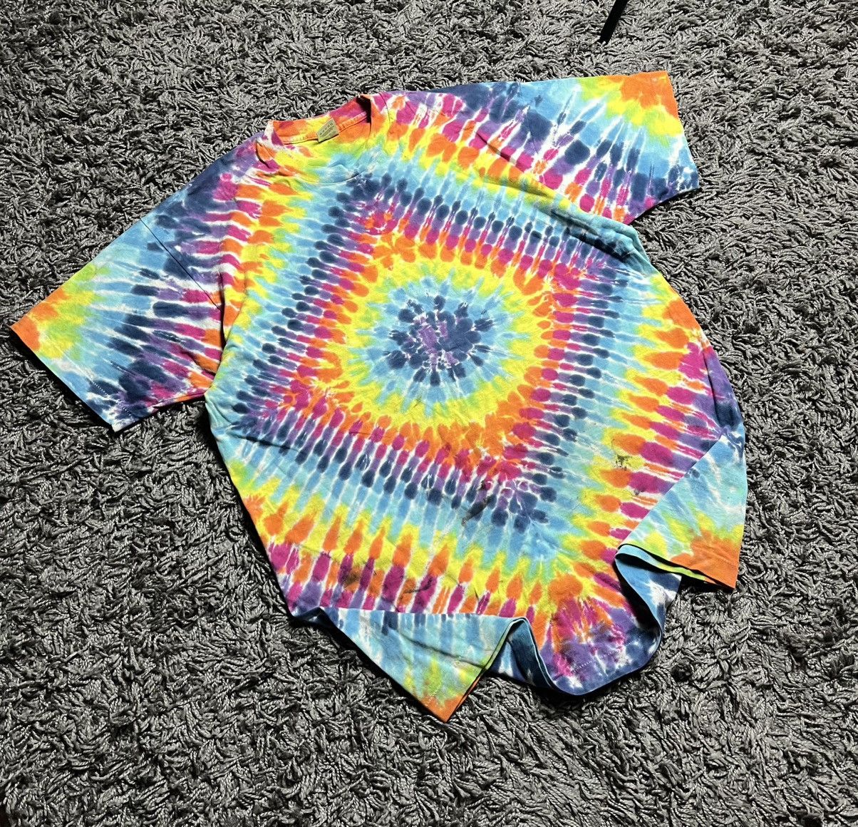 Fruit Of The Loom Psychedelic "Portal" Tie-Dye Tee | Vintage Fruit of the Loom Size US XL / EU 56 / 4 - 1 Thumbnail