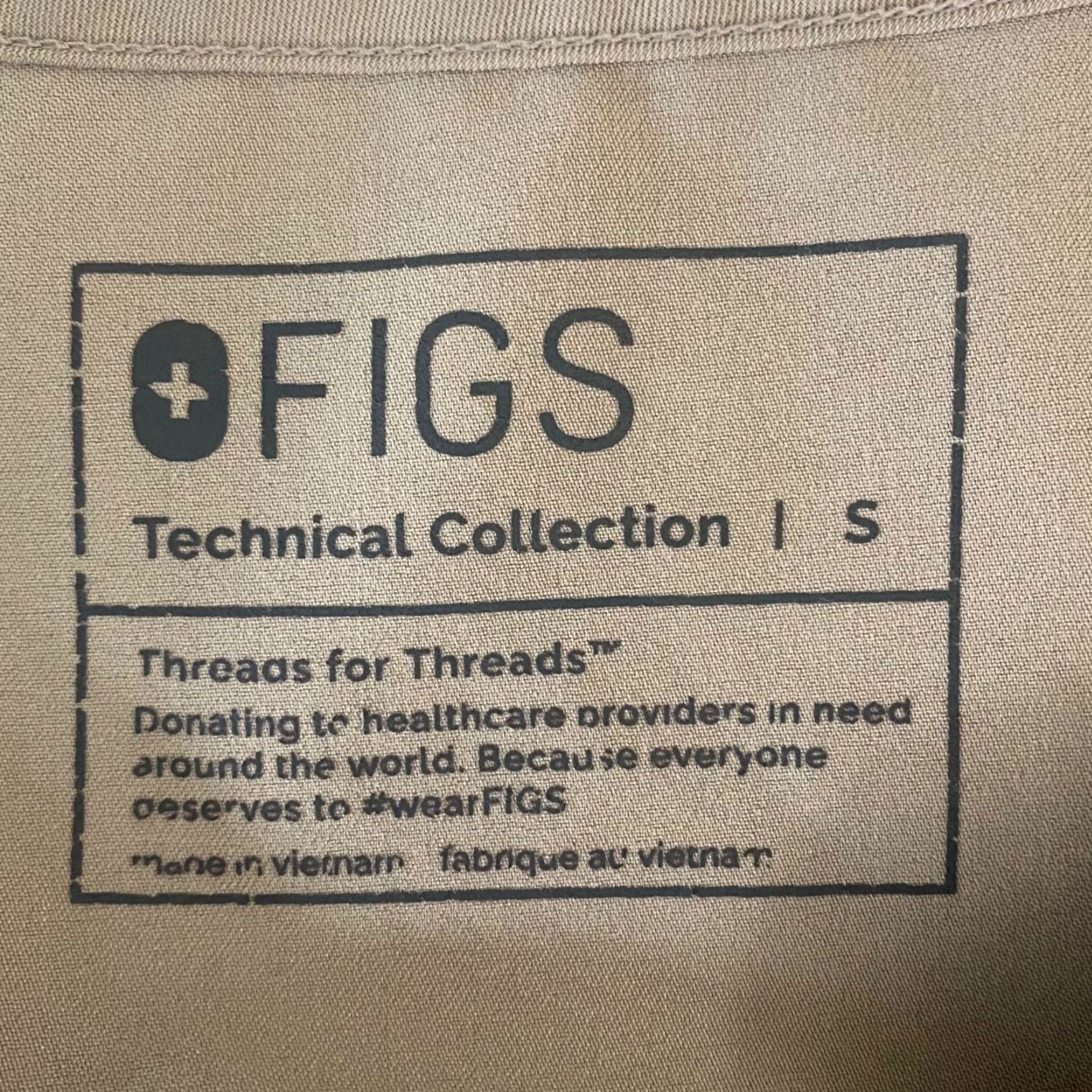 Vintage FIGS Casma Three-Pocket V-Neck Scrub Top Womens Small Tan Shirt Size S / US 4 / IT 40 - 7 Thumbnail