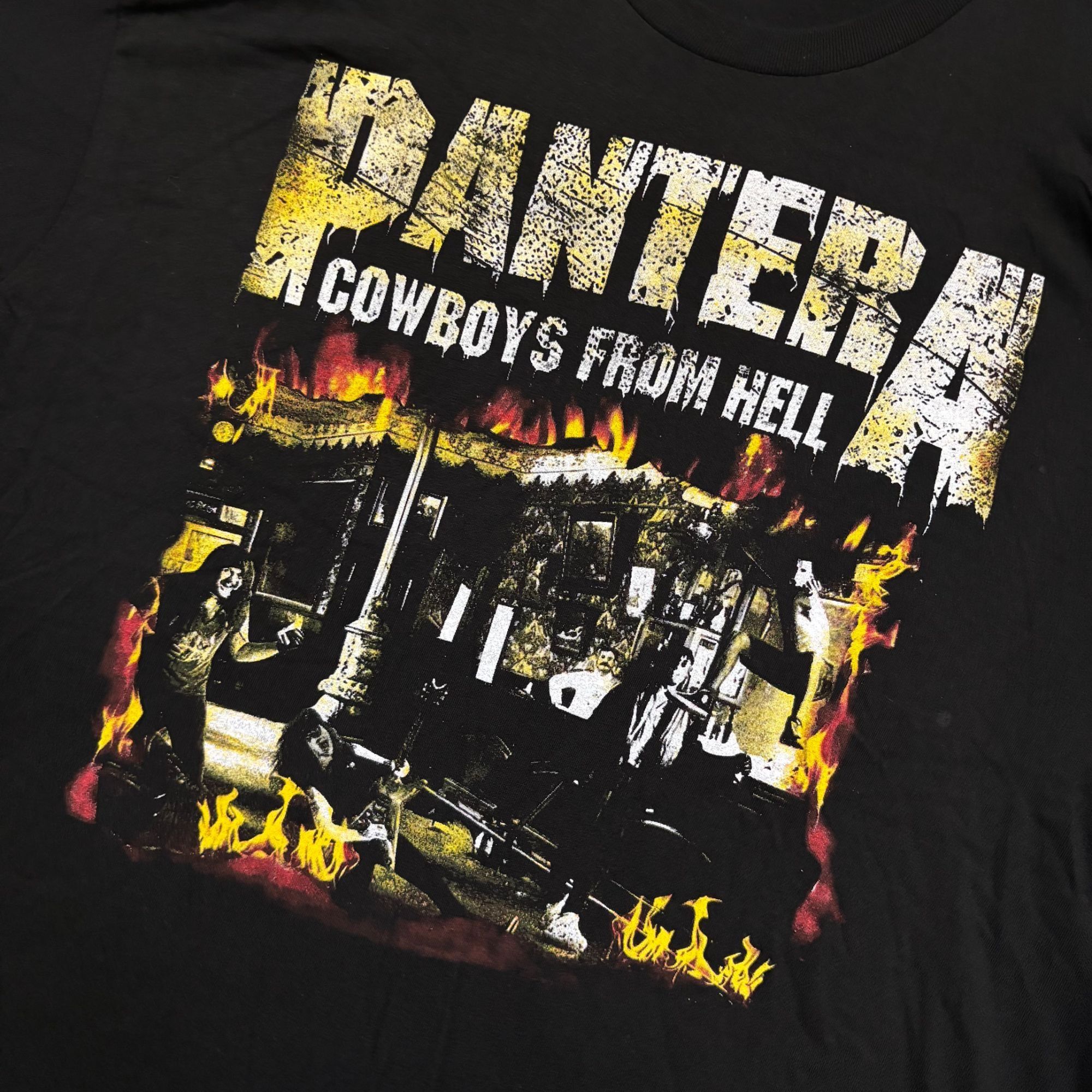 Band Tees Pantera Cowboys From Hell Album Art Thrash Metal Band Tee XL Size US XL / EU 56 / 4 - 4 Thumbnail
