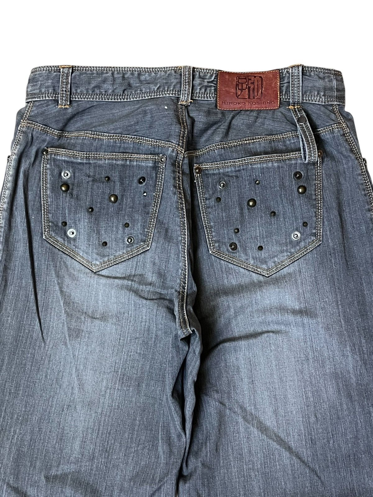 Hiroko Koshino Homme JAPANESE CULTURE “HIROKO KOSHINO” WITH STUDDED FLARED JEANS Size US 29 - 7 Thumbnail