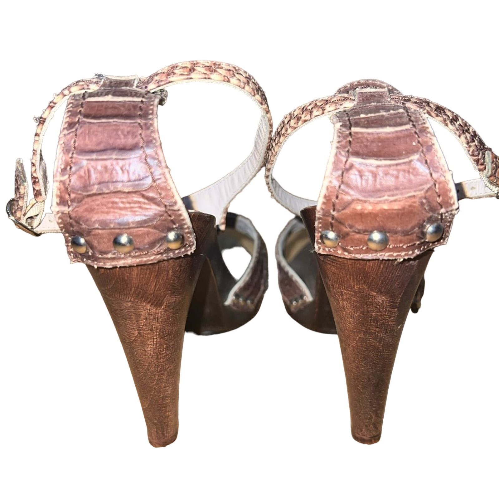 Kenzo Kenzo wood heel ankle strap heels size 40 EU 8 US drop ball Size US 8 / IT 38 - 9 Thumbnail