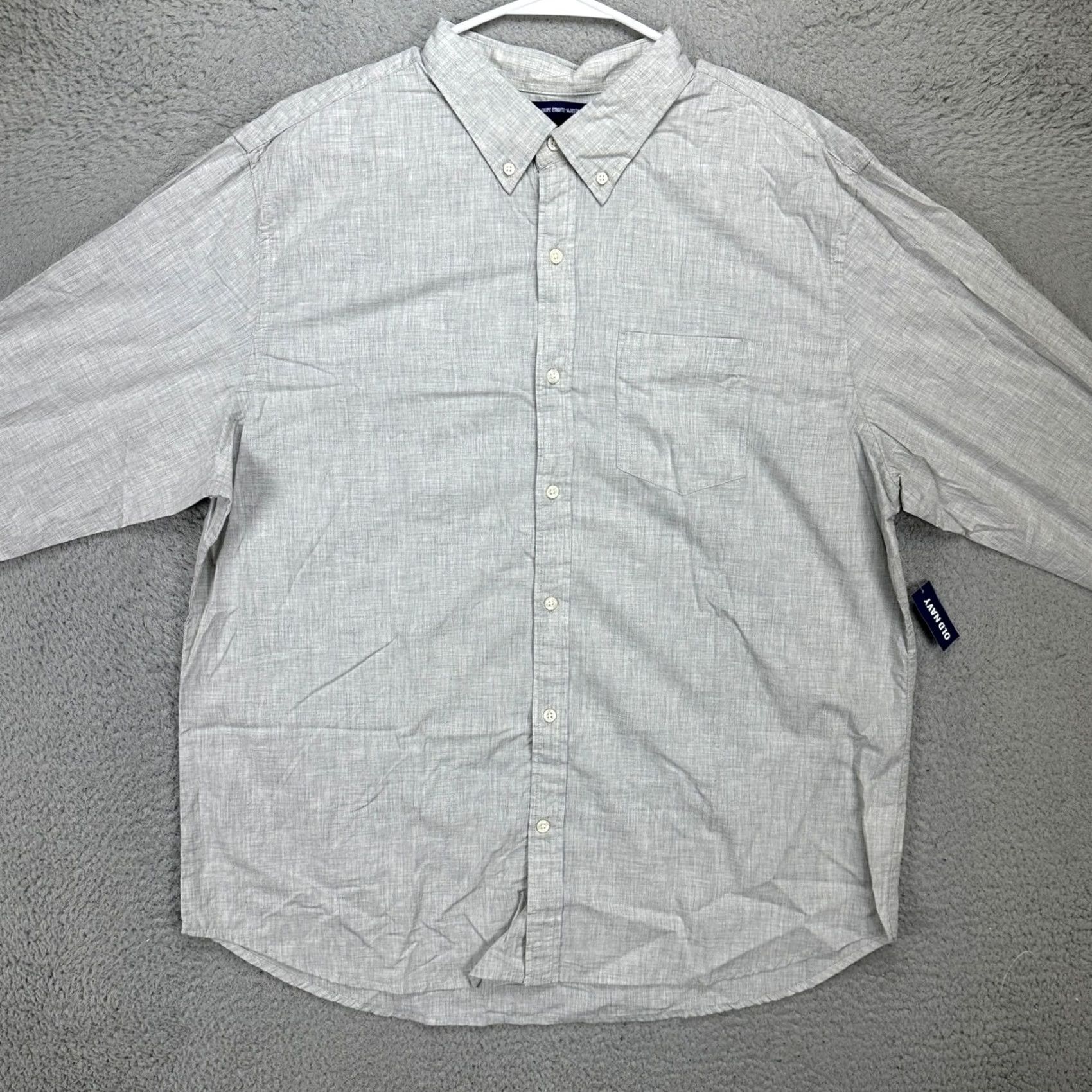 Old Navy Old Navy Adult Mens Button Down Shirt 2XL Grey Slim Fit 100% Cotton NEW Size US XXL / EU 58 / 5 - 2 Thumbnail