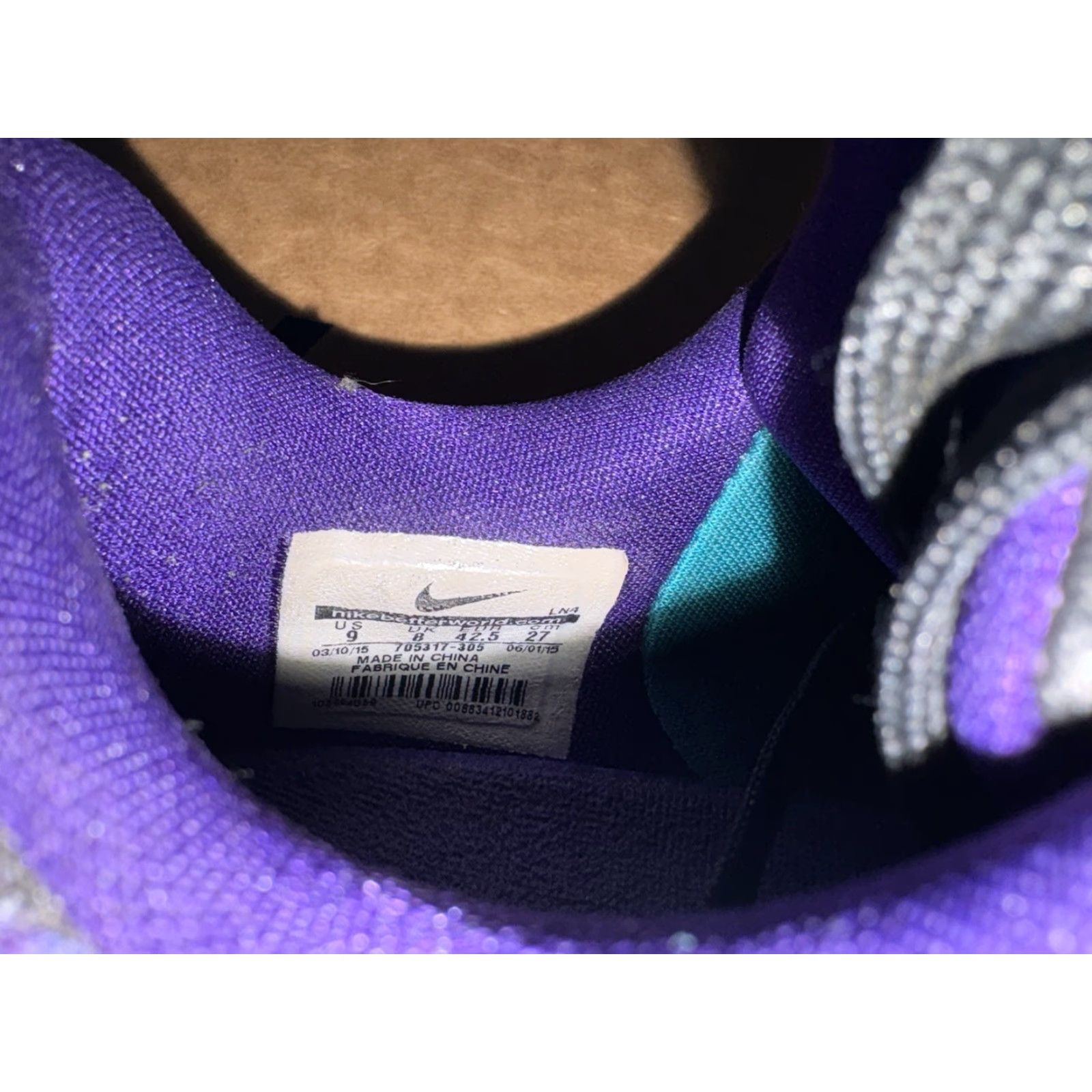 Nike Nike Kobe 10 Sneaker Men 9 Purple Emerald Glow-Silver-Court Purple 2015 705317-305 USED Size US 9 / EU 42 - 7 Thumbnail