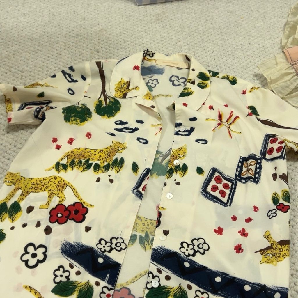 Zara Hawaii Cute Jungle Doodle Style shirt Size S / US 4 / IT 40 - 4 Thumbnail
