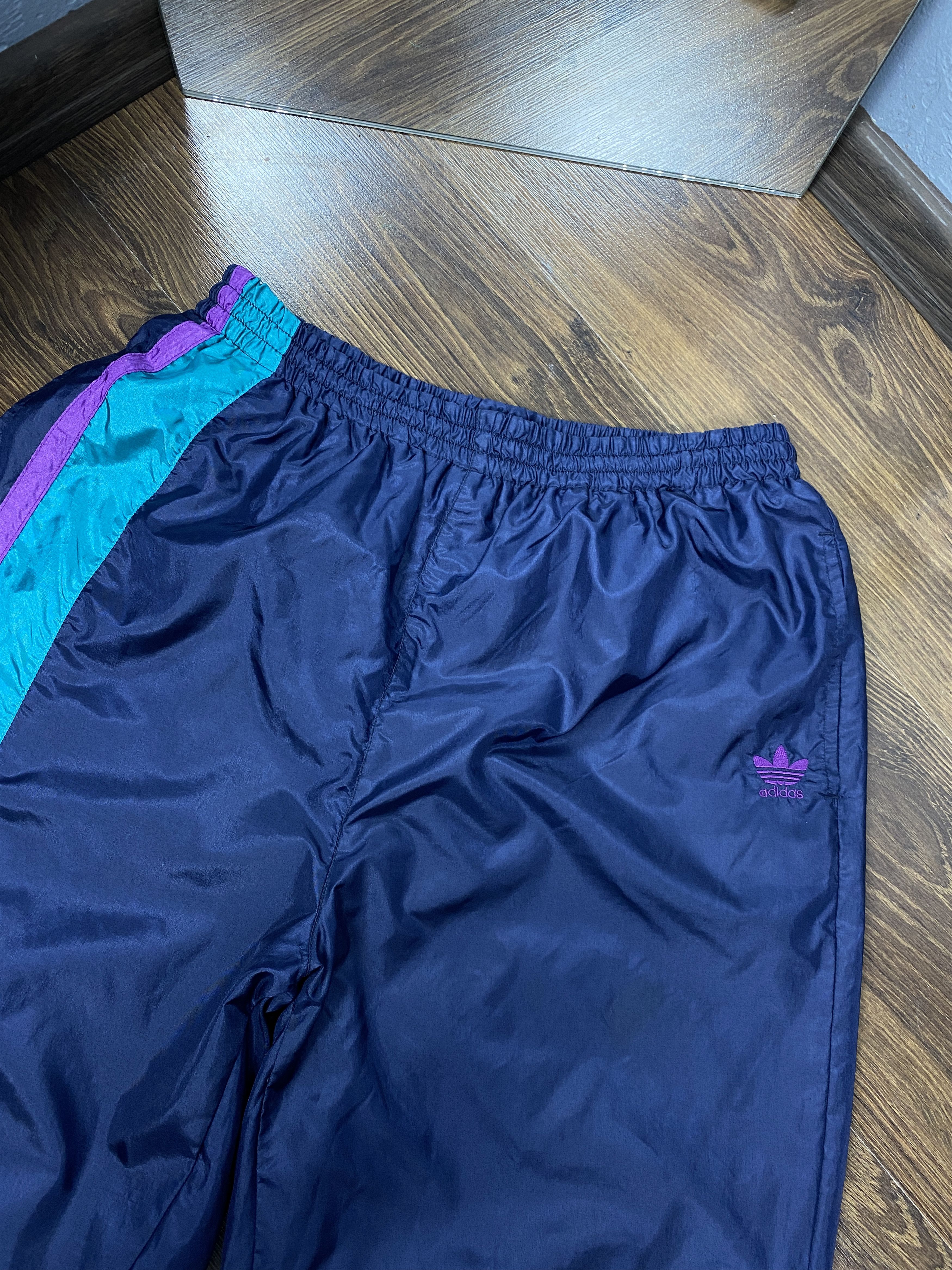 Adidas × Vintage Adidas Team vintage baggy parachute nylon track pants y2k Size US 34 / EU 50 - 2 Thumbnail