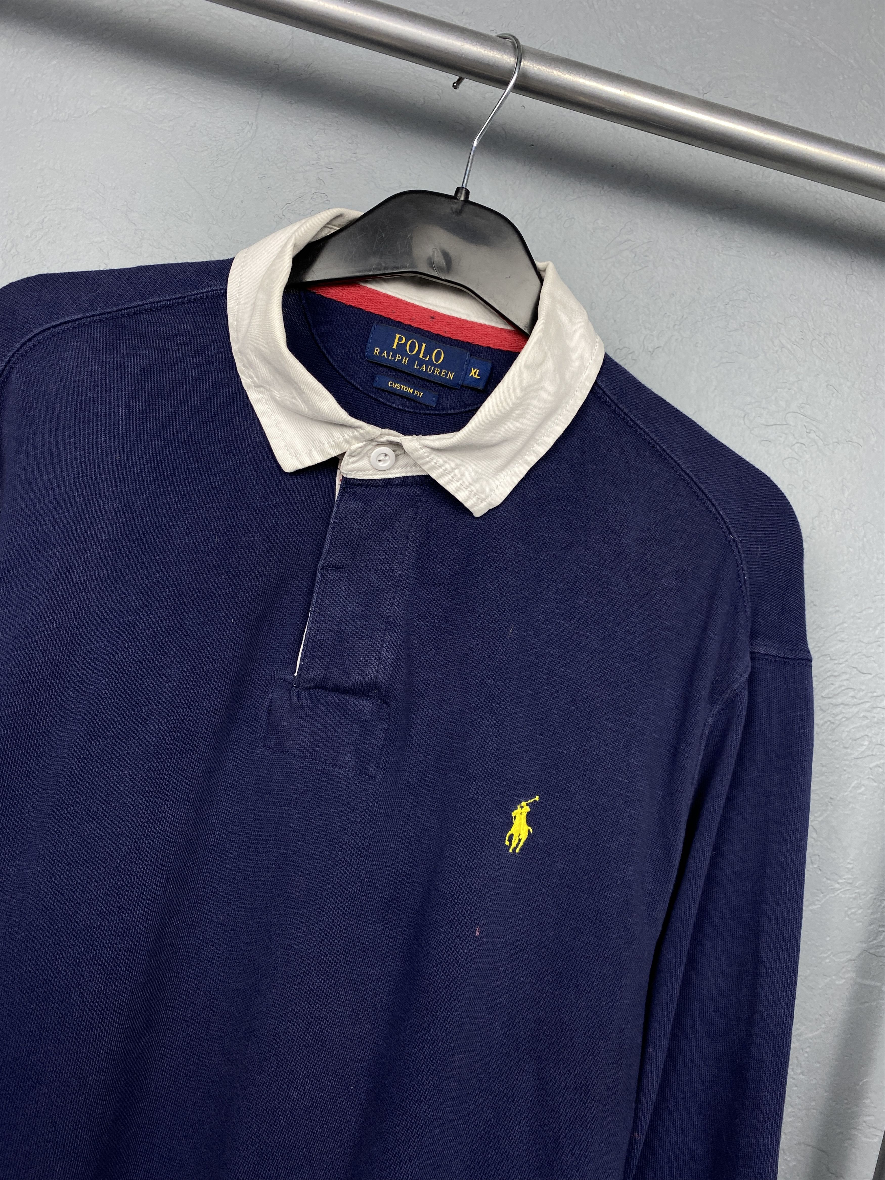 Polo Ralph Lauren Polo Ralph Lauren Vintage Mens Rugby Long Sleeve Polo Shirt Size US XL / EU 56 / 4 - 2 Thumbnail