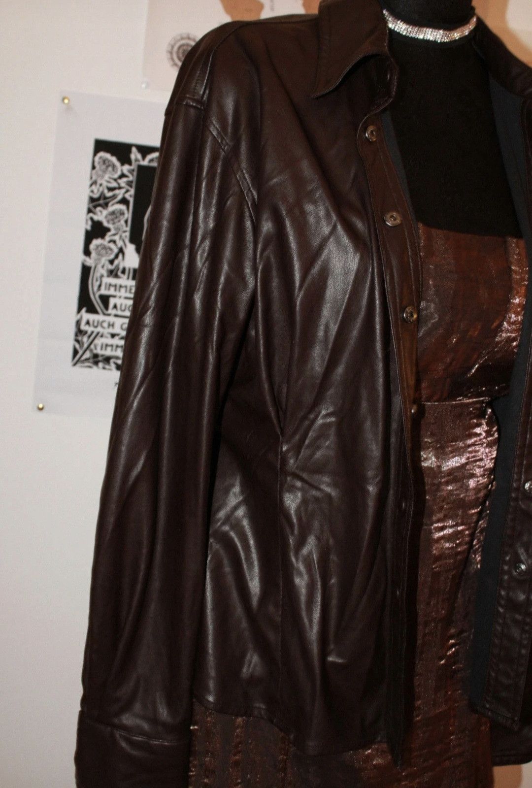 Other Faux leather Jacket grunge goth y2k 90s 80s Size S / US 4 / IT 40 - 8 Thumbnail