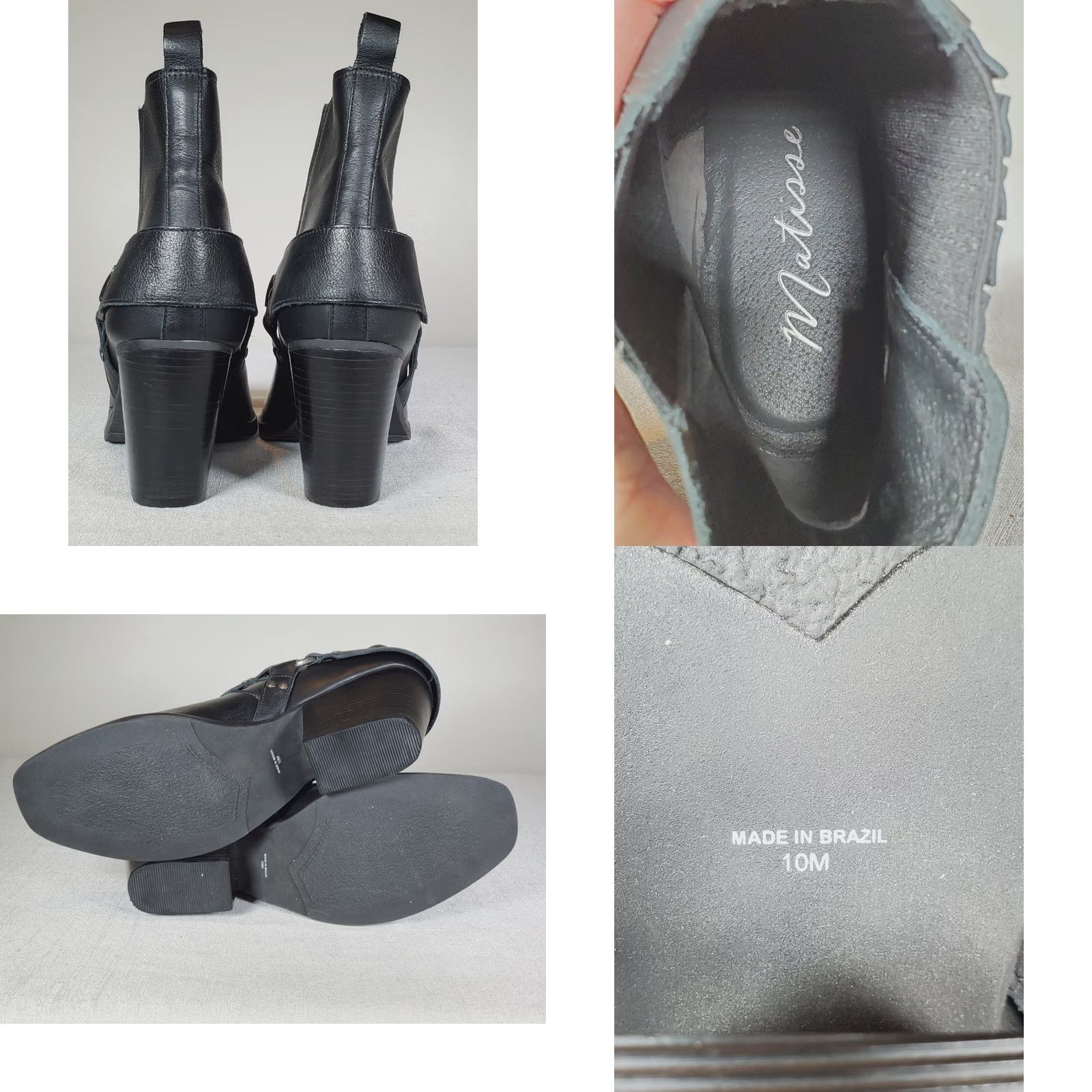 Matisse VINTAGE Matisse Jasmin Square Toe Ankle Boots Black Leather Harness Women's US 10 New Size US 10 / IT 40 - 8 Thumbnail