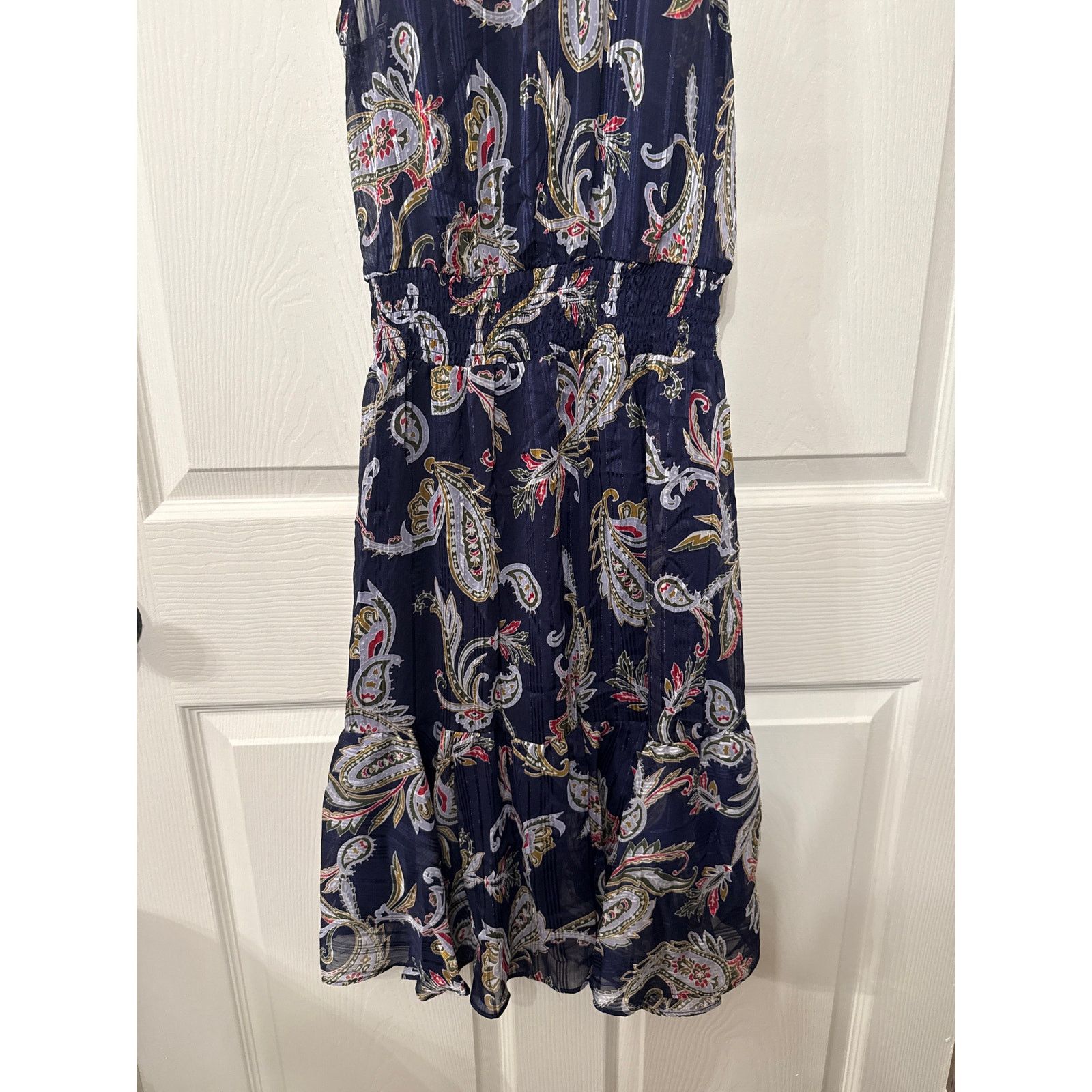 Nanette Lepore Nanette Lepore Chiffon Mock Neck Metallic Paisley Dress,2 Size XS / US 0-2 / IT 36-38 - 3 Thumbnail