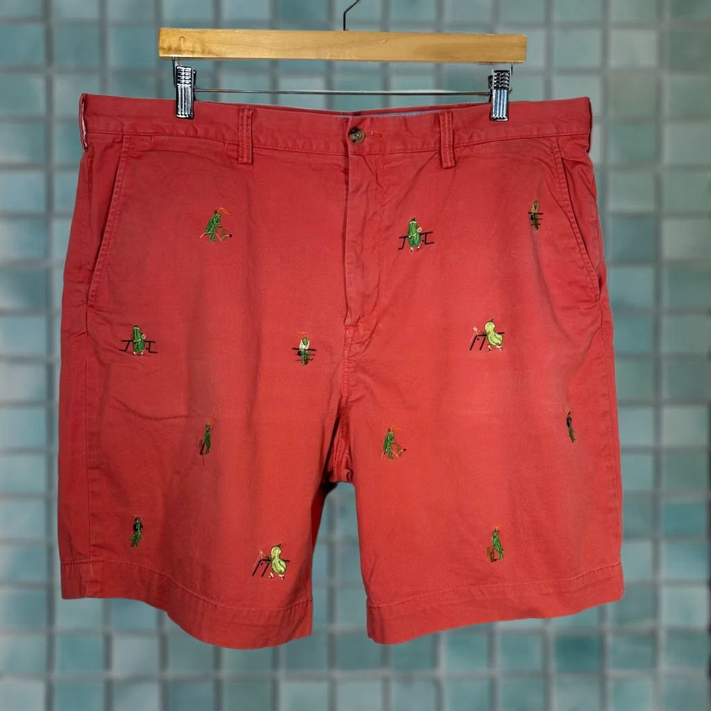 Polo Ralph Lauren VINTAGE Polo Ralph Lauren Mens Chino Shorts Polo Pickles Embroidered Sports Pink 9in Inseam Casual Mens Size US M / EU 48-50 / 2 - 1 Thumbnail
