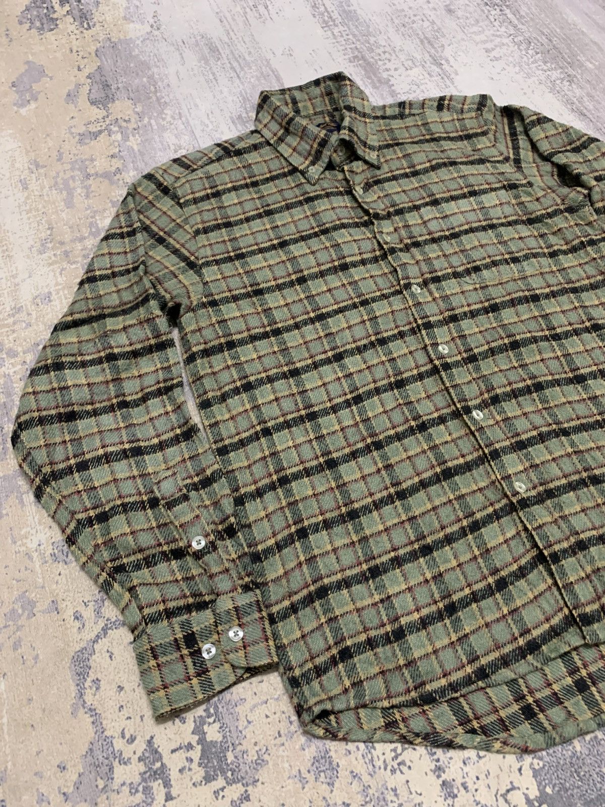 Flannel Vtg Woodland Village Wool Button Up Green Flannel Size US L / EU 52-54 / 3 - 2 Thumbnail