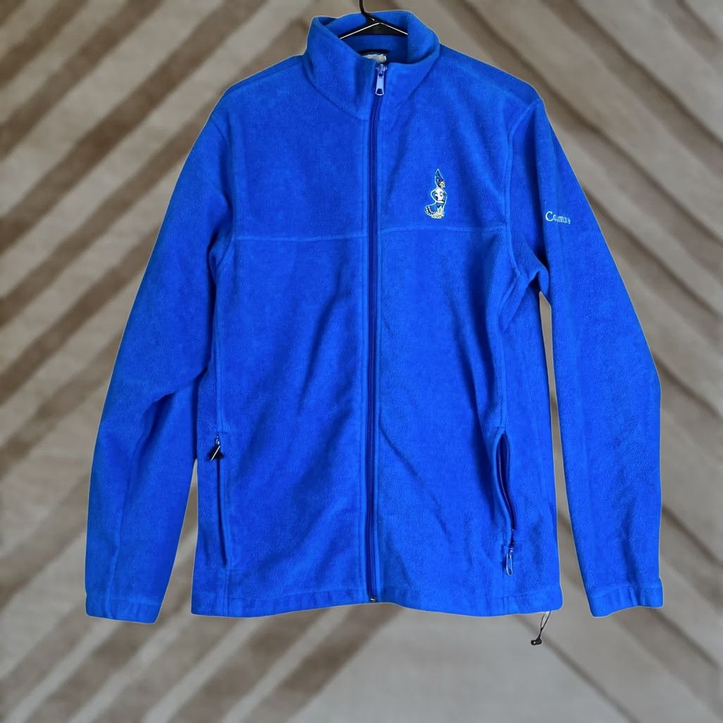 Vintage Columbia Mens Jacket Blue Full Zip Sweater Fleece Bluejay Logo Polyester Large Size US L / EU 52-54 / 3 - 1 Thumbnail