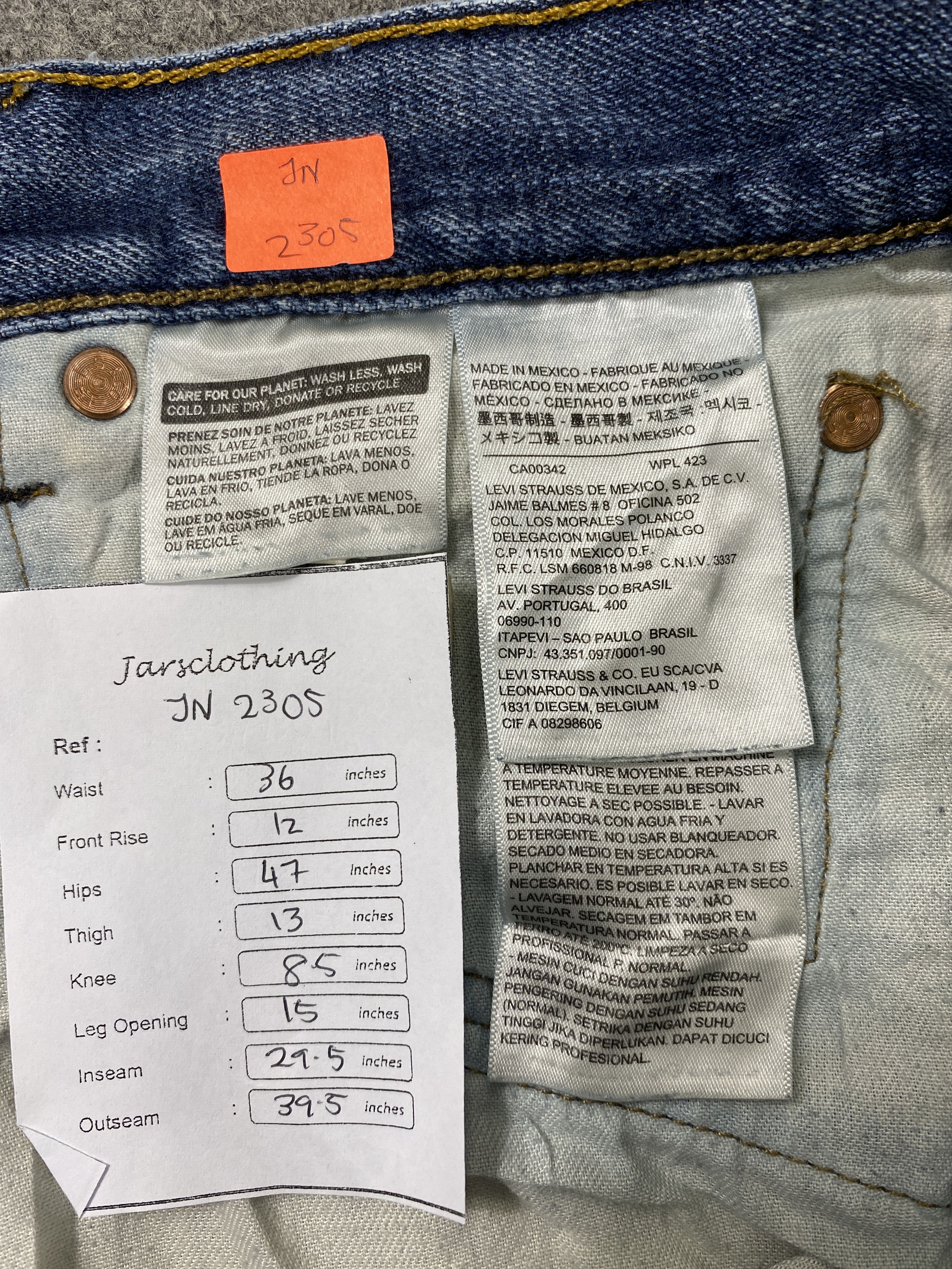 Levi's Blue Wash Vintage Levi's 501 Jeans 36x29.5 Denim -JN2305 Size US 36 / EU 52 - 8 Thumbnail